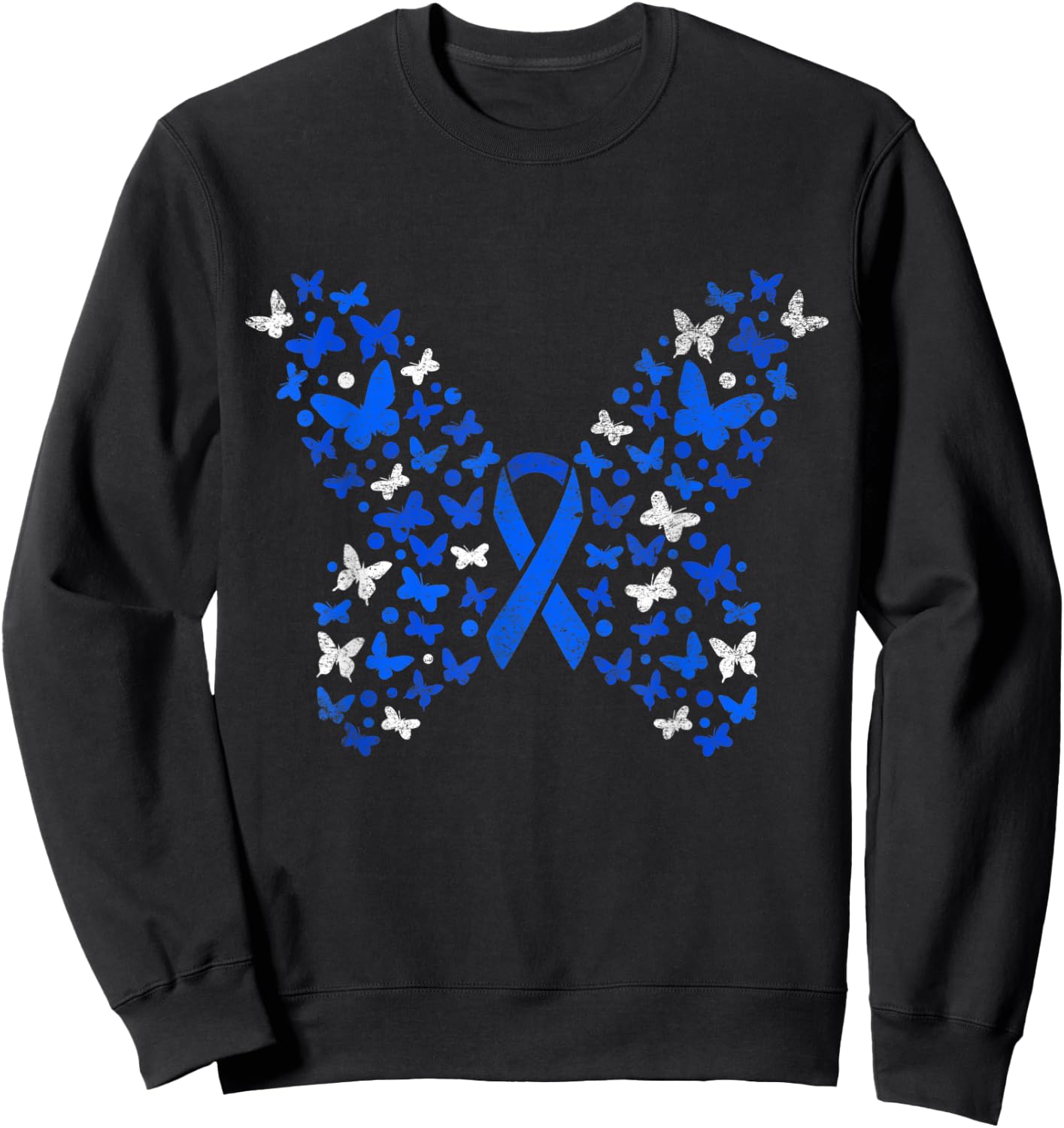 Butterfly Colorectal Cancer Awareness Sweatshirt - Sweatshirt | Black
