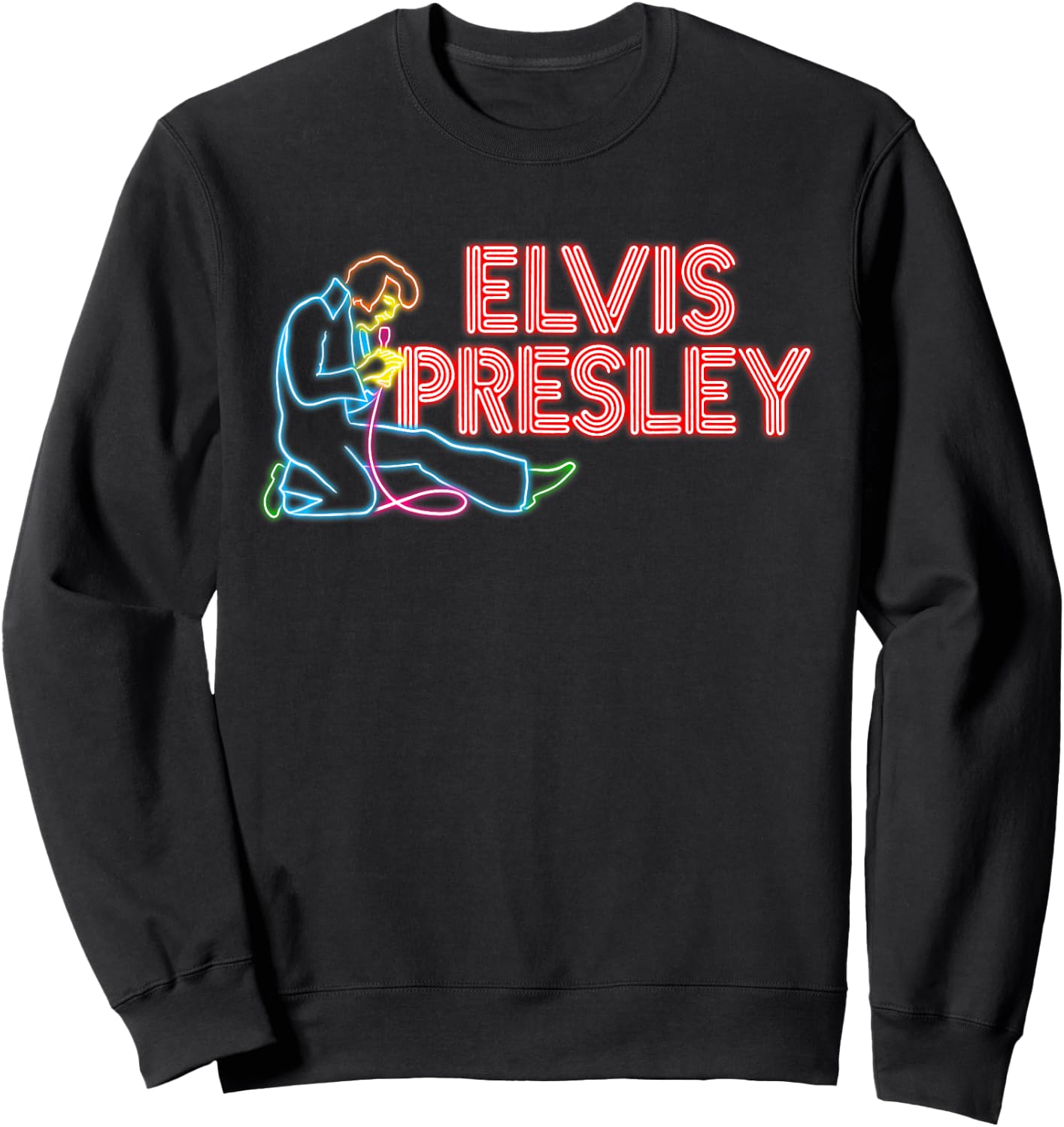 Elvis Presley Official Elvis Neon Sign Sweatshirt - Sweatshirt | Black