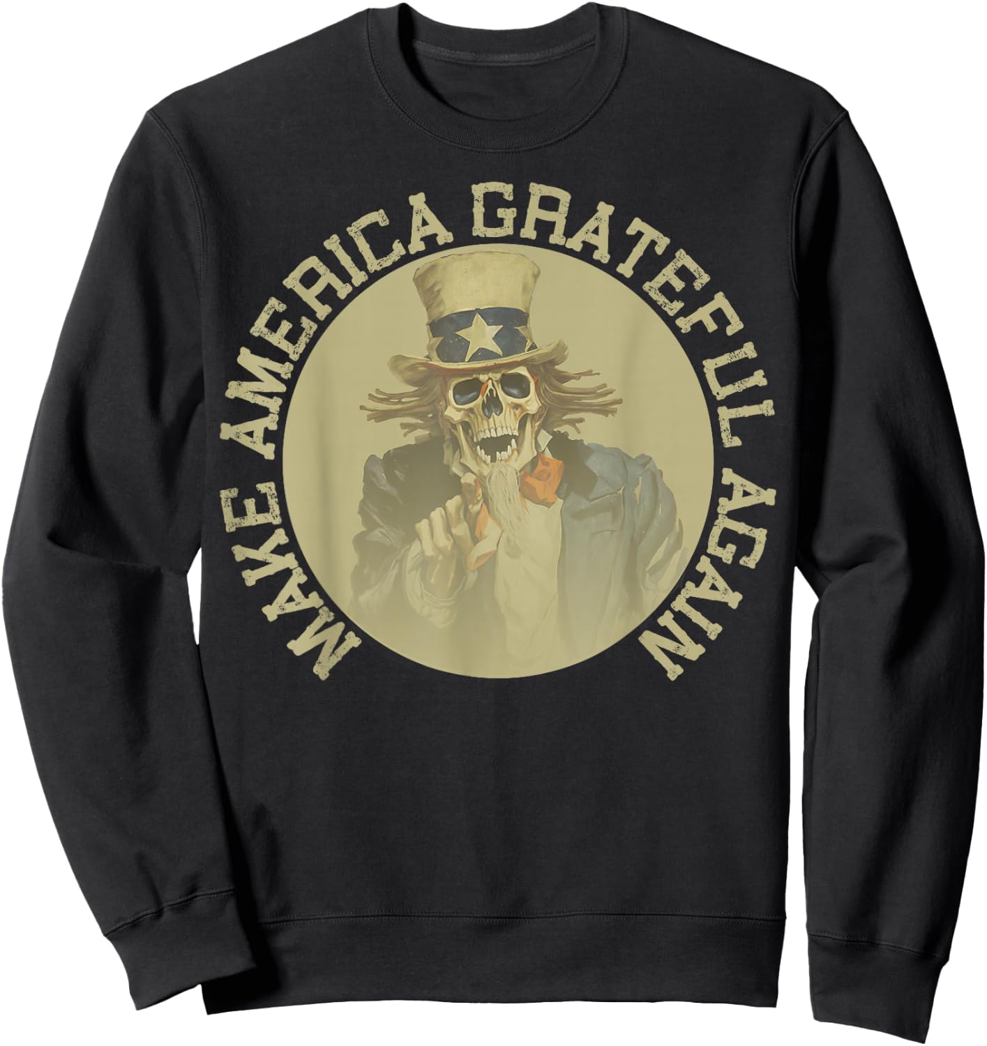 Retro Make America Grateful Again Vintage Shirt Uncle Sam Sweatshirt - Sweatshirt | Black
