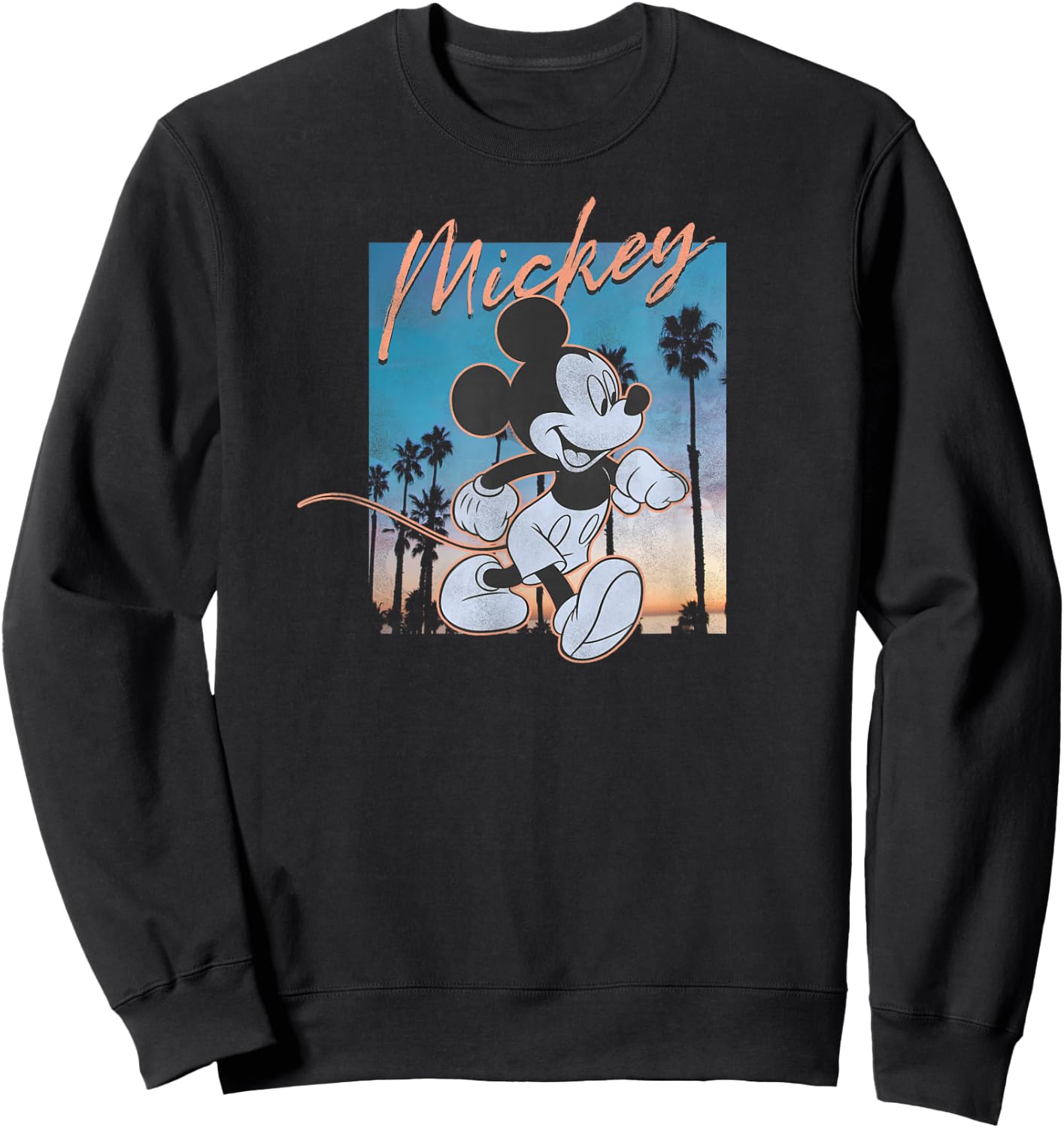 Disney Mickey and Friends Walking On The Sunset Retro Poster Sweatshirt - Sweatshirt | Black