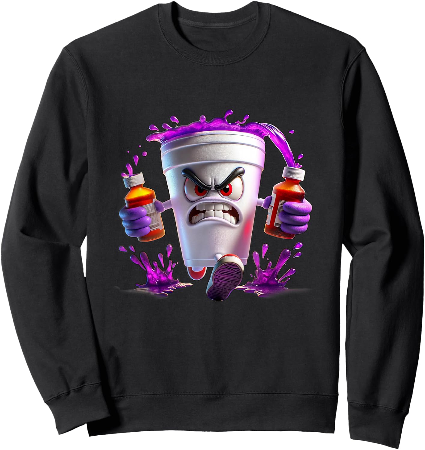 Lean shirts, Purple Drank, Dirty Double cup, Lean Line Sweatshirt - Sweatshirt | Black