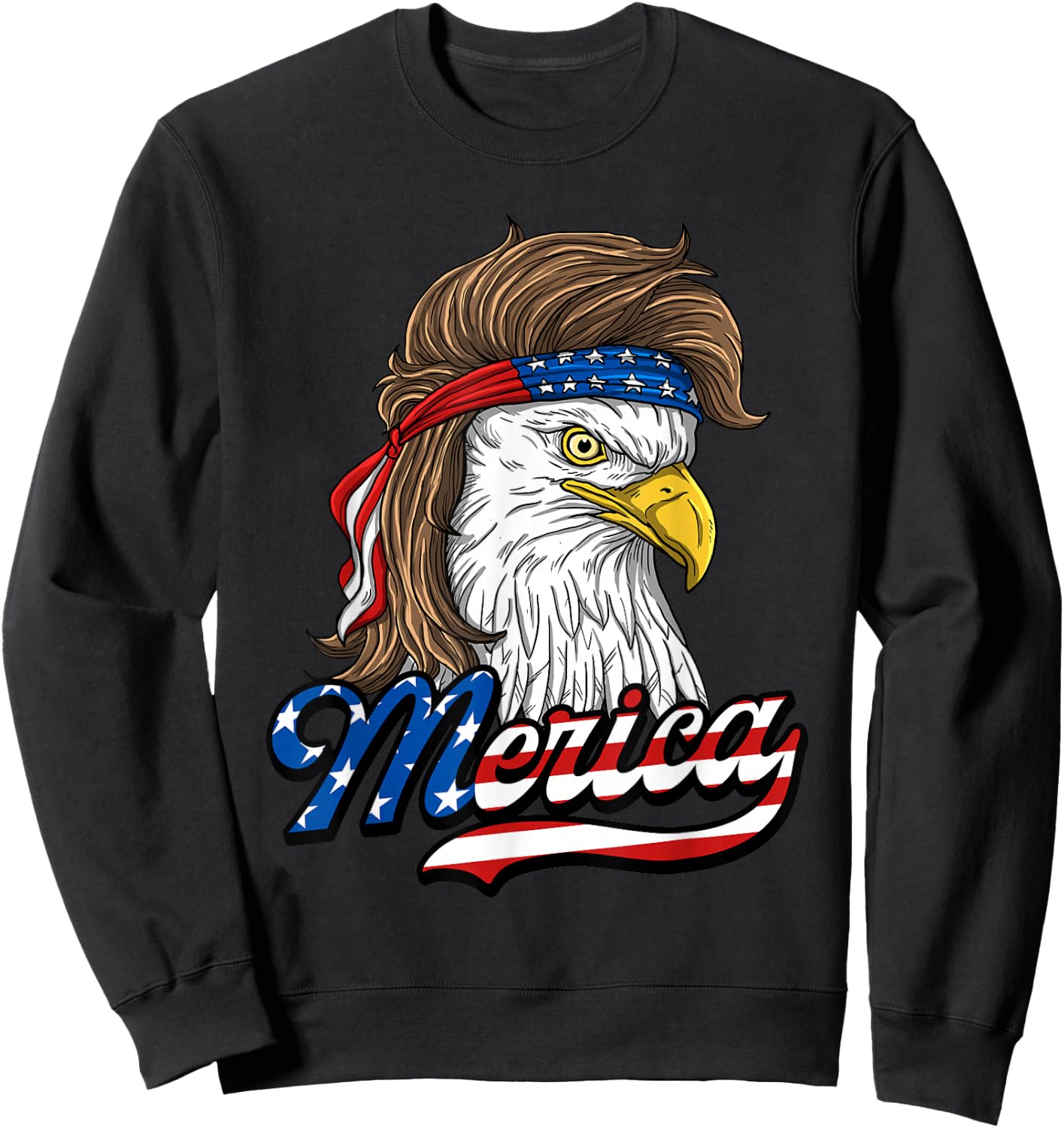Merica - Patriotic USA Eagle of Freedom - 4th of July Small Sweatshirt - Sweatshirt | Black