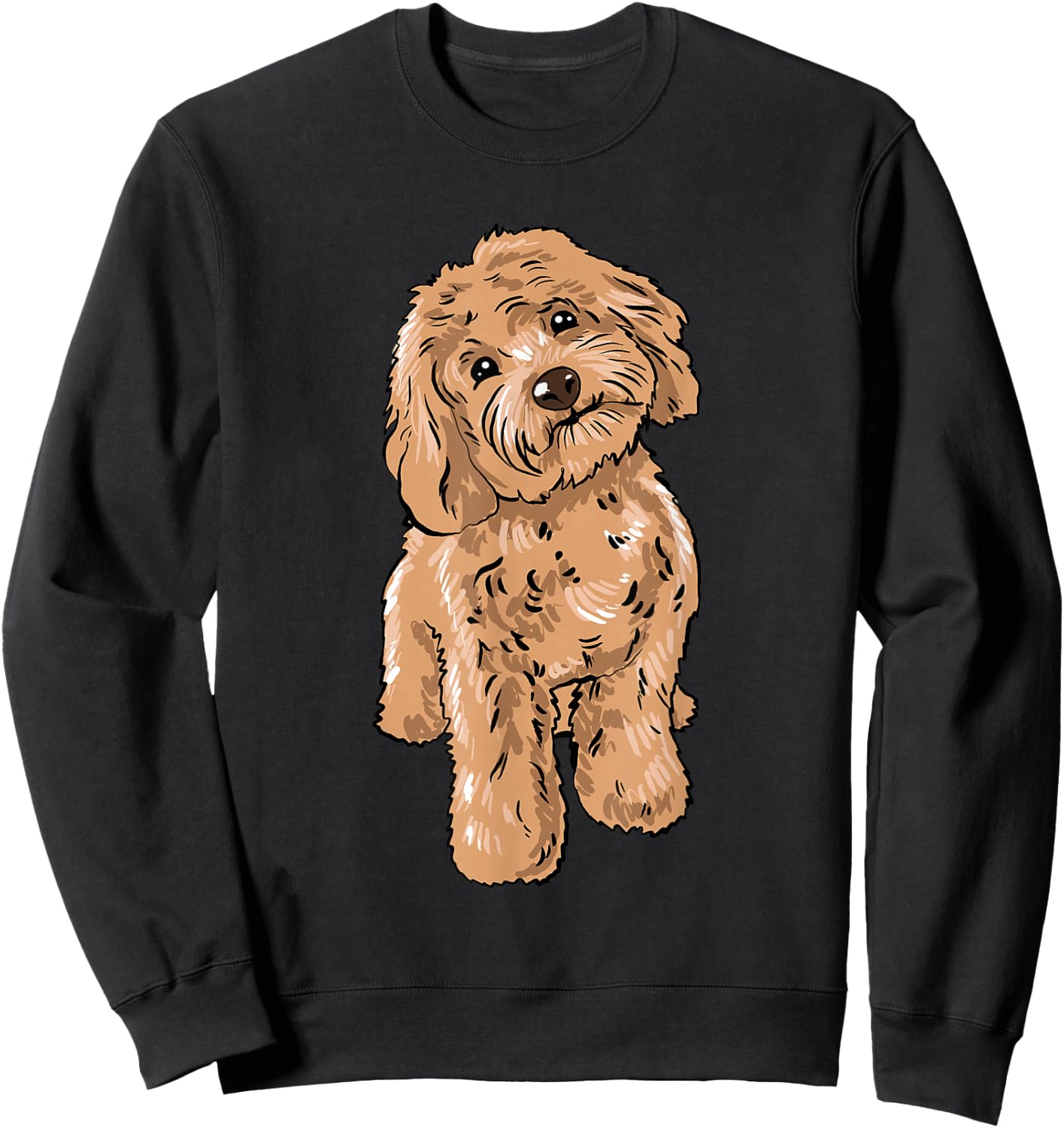 Cute Cockapoo Dog Illustration Cockapoo Owner Love Sweatshirt - Sweatshirt | Black