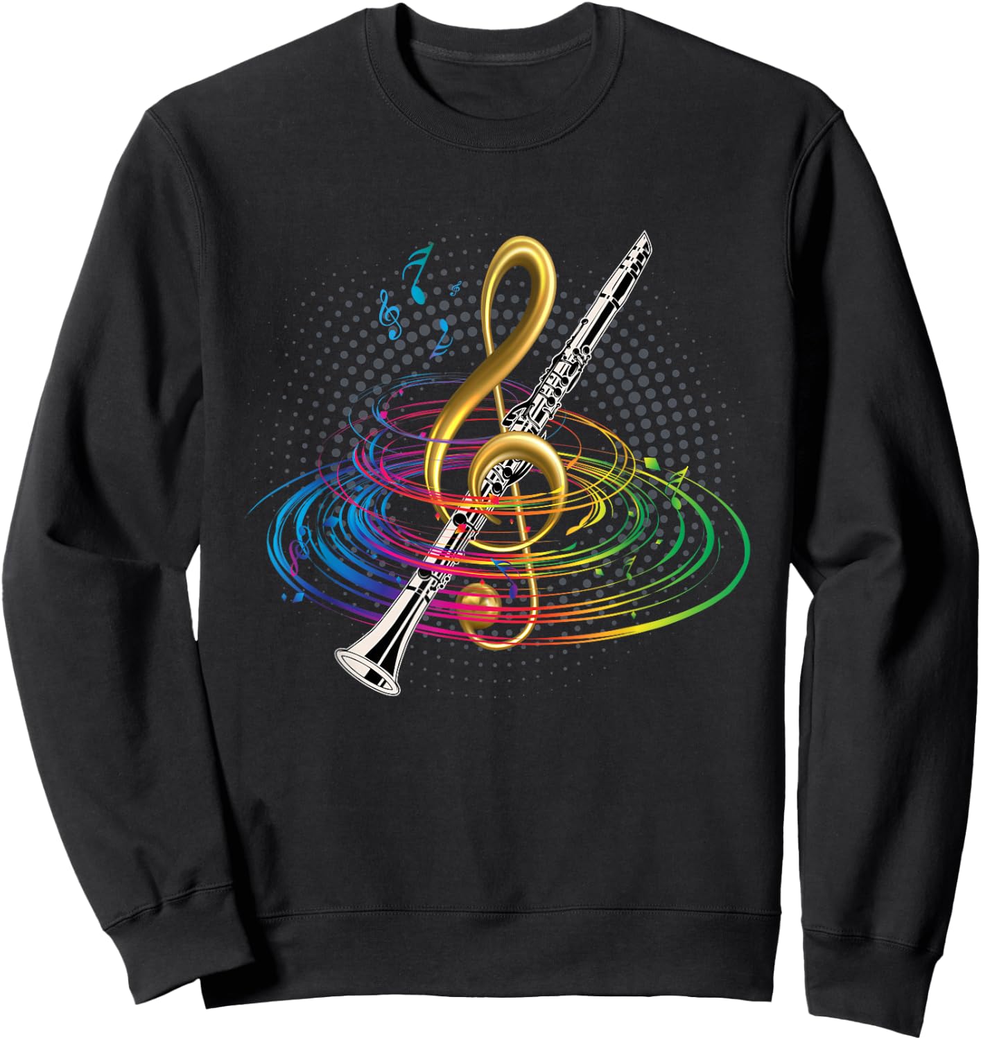Treble Clef Clarinet Sweatshirt - Sweatshirt | Black