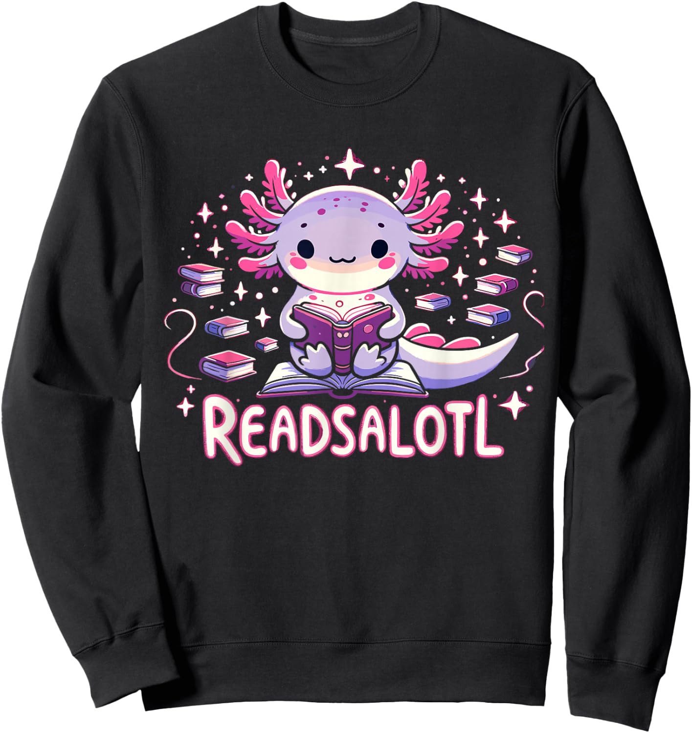 Axolotl Books Readsalotl Reading Bookworm Boys Girls Kids Sweatshirt - Sweatshirt | Black