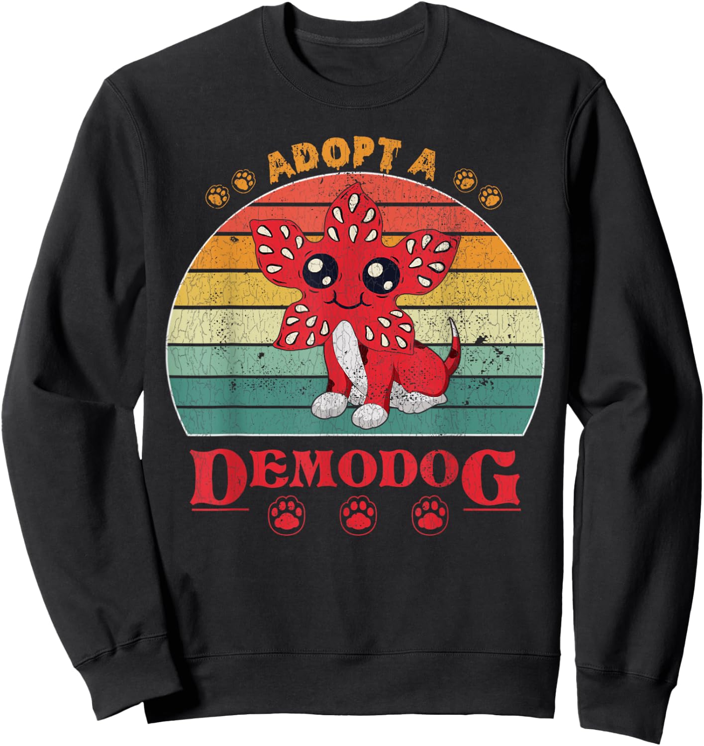 Adopt a demodog funny dog lovers Sweatshirt - Sweatshirt | Black