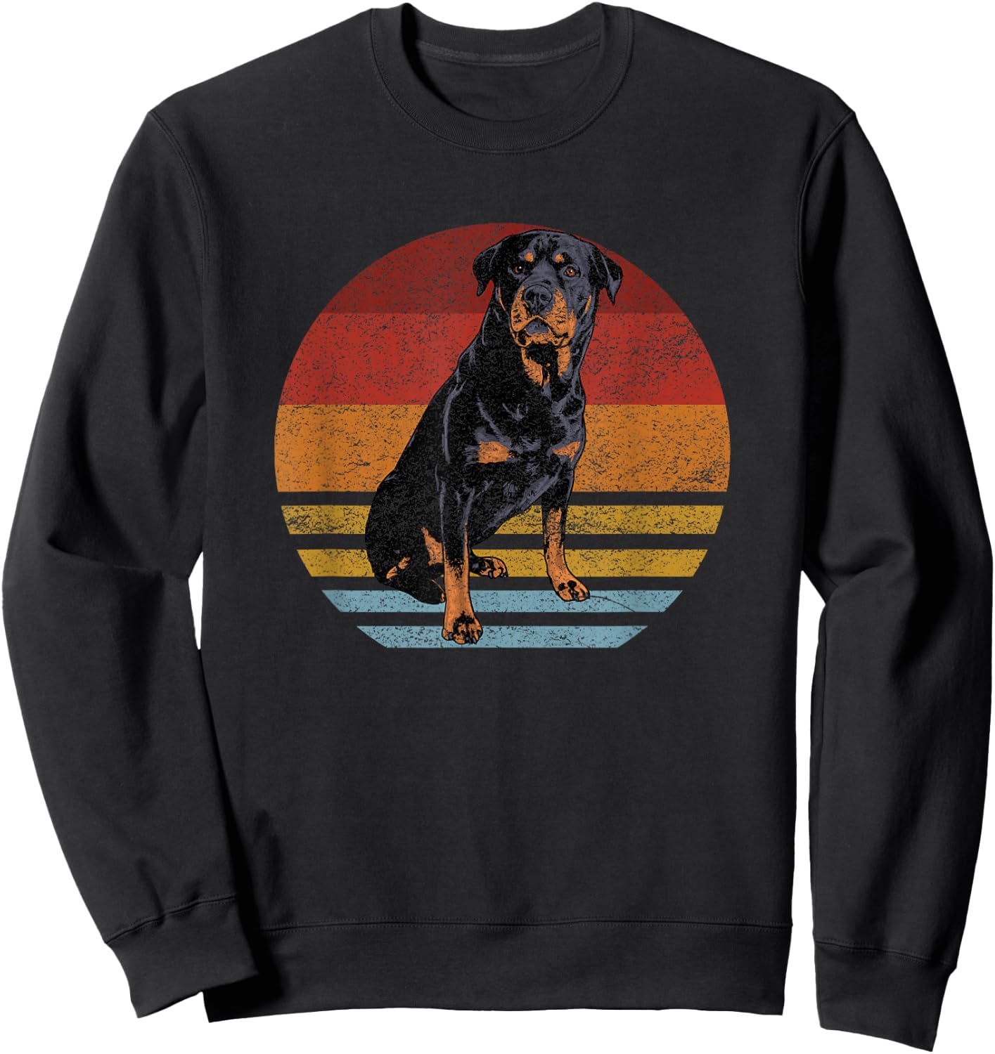 Rottweiler Dog-s Retro Style - Rottie Cool Cute Pet Doglover Sweatshirt - Sweatshirt | Black