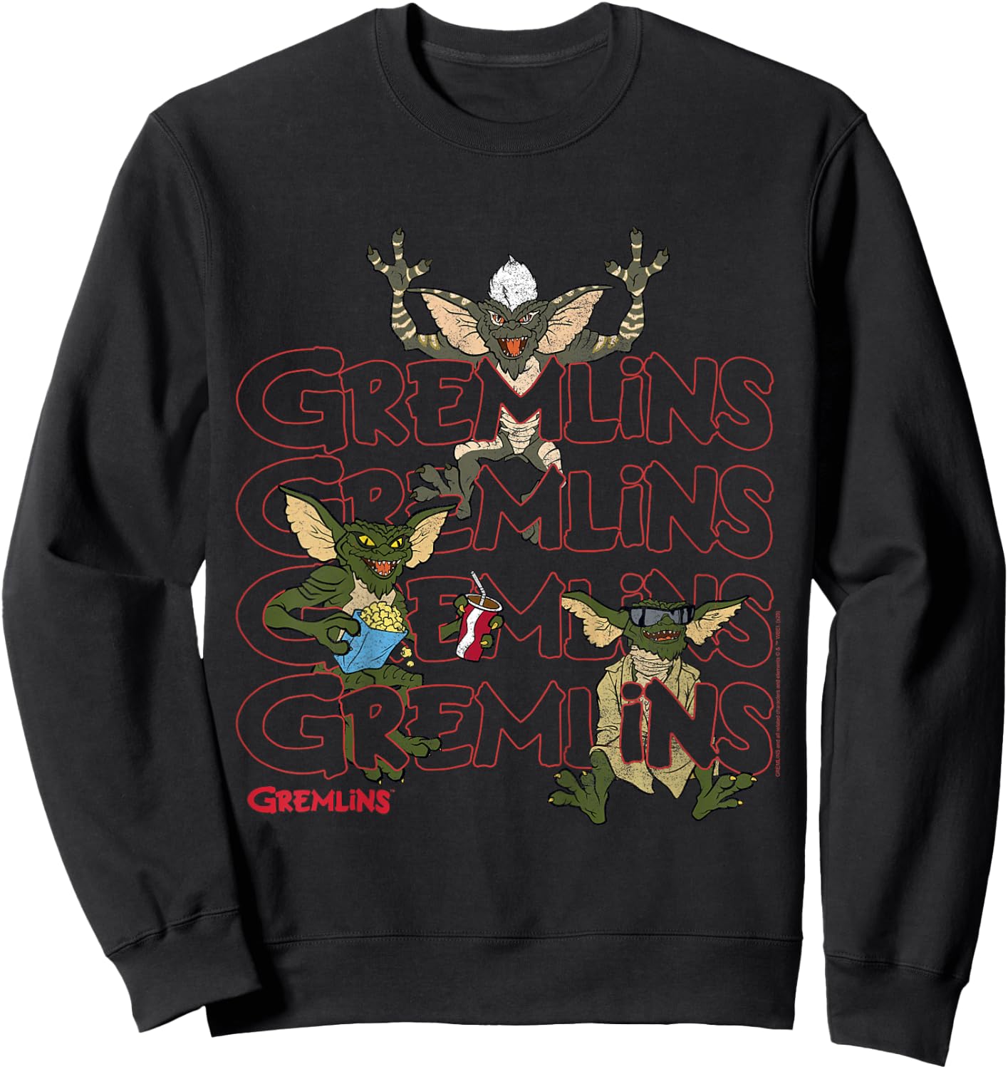 Kids Gremlins Text Stack Sweatshirt - Sweatshirt | Black