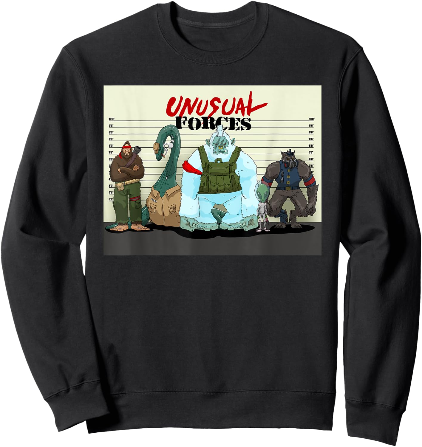 Funny Bigfoot Alien Lochness Monster Werewolf Cryptozoology Sweatshirt - Sweatshirt | Black