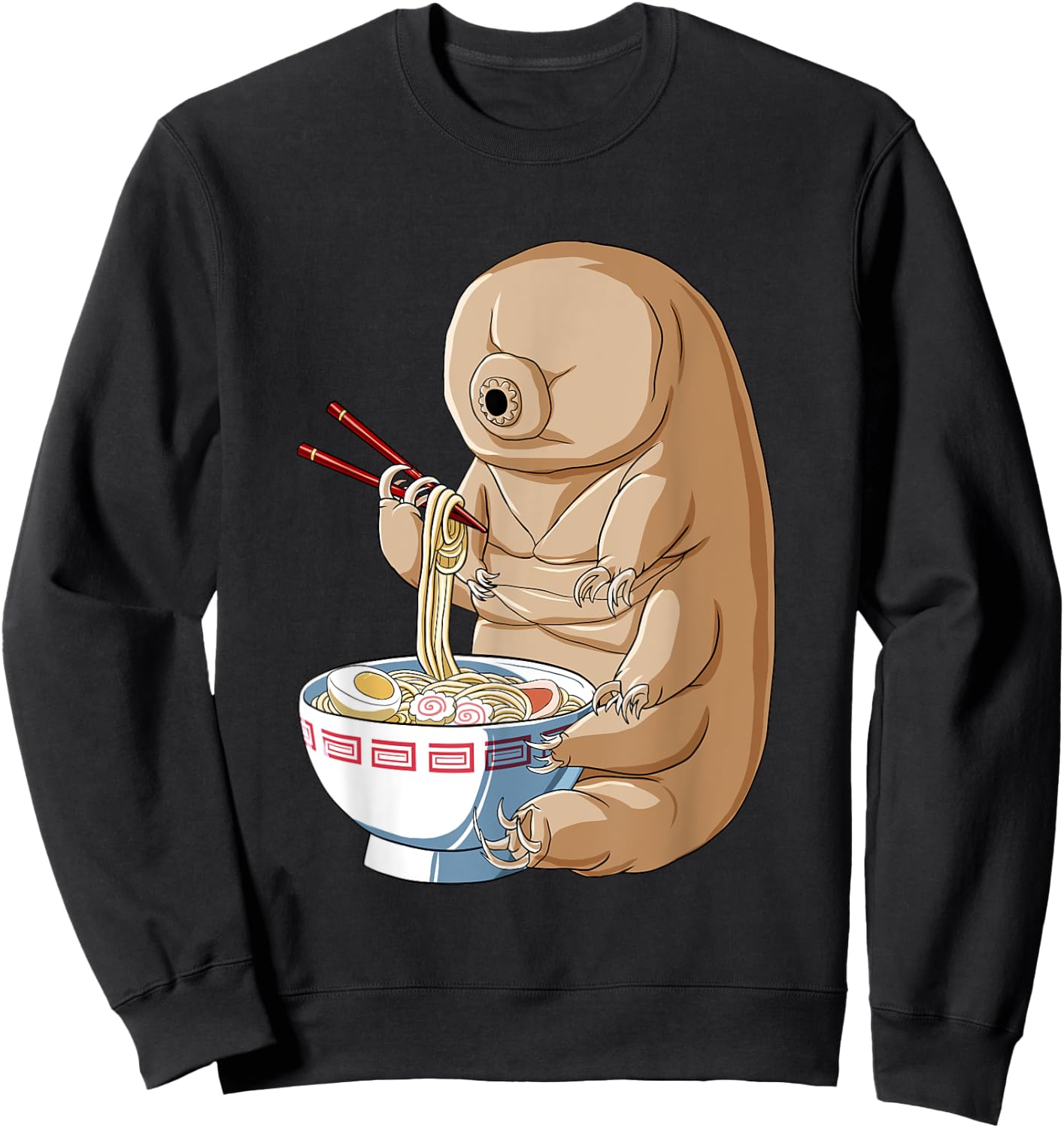 Funny Japanese Kawaii Ramen Noodles Water Bear Tardigrade Sweatshirt - Sweatshirt | Black