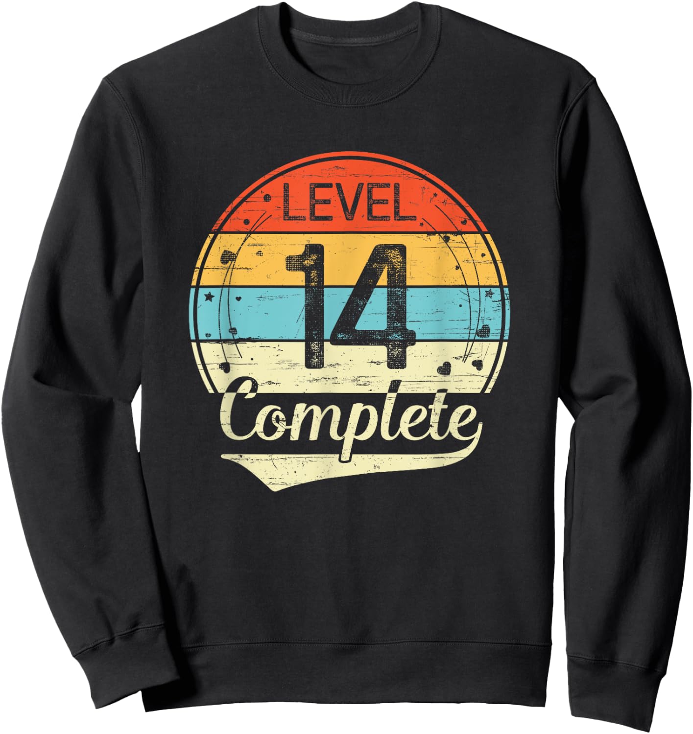 Level 14 Complete Retro 14th Wedding Anniversary Sweatshirt - Sweatshirt | Black