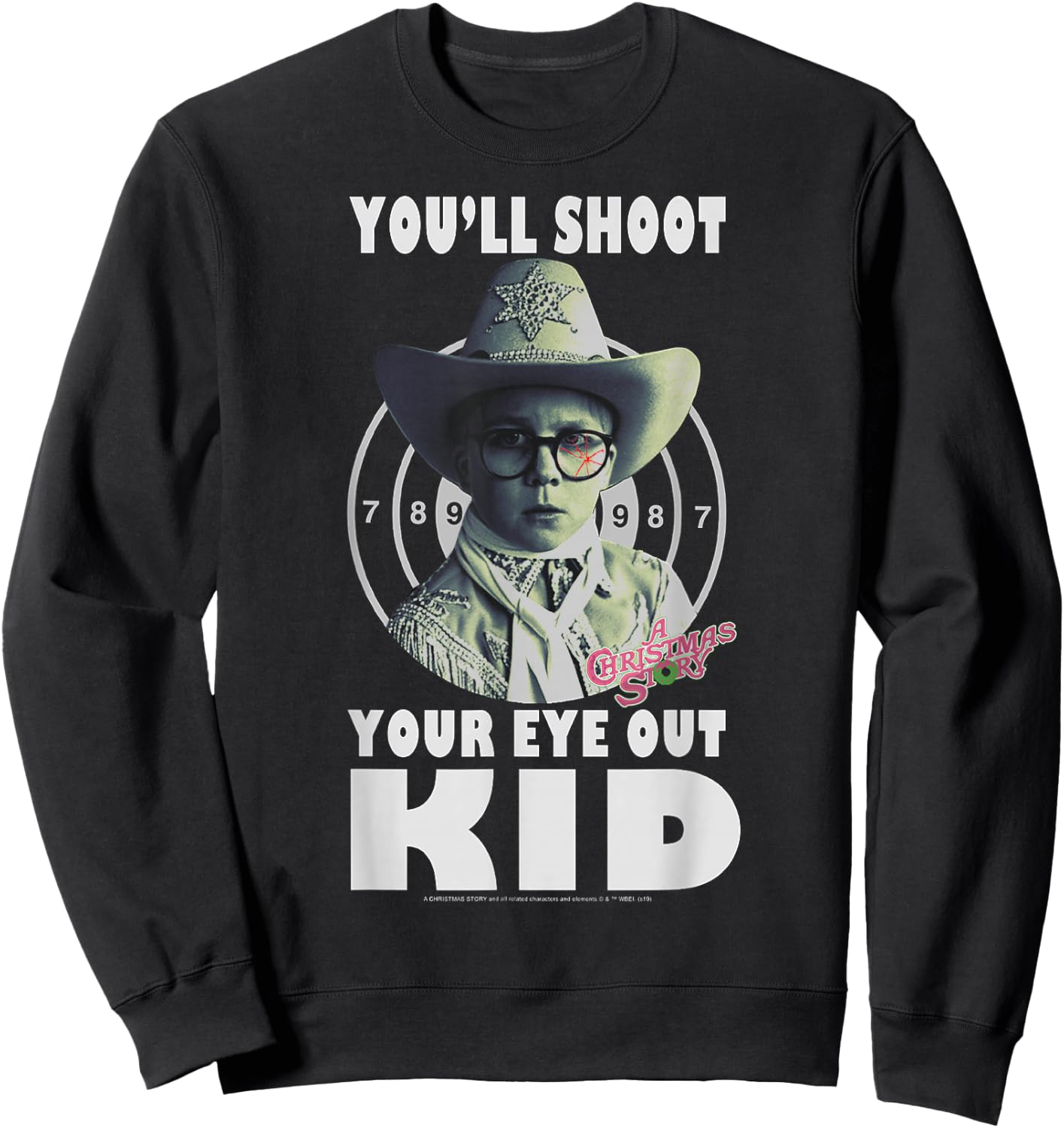 A Christmas Story Ralphie You'll Shoot Your Eye Out Kid Sweatshirt - Sweatshirt | Black