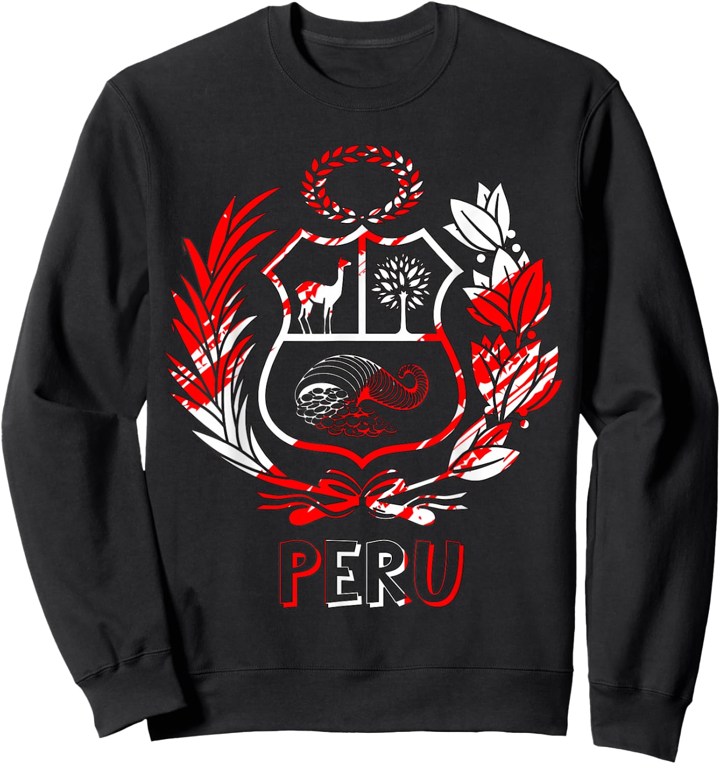 Peru Rojo-Blanco - Peru Design Shirt - t Shirt Peru Sweatshirt - Sweatshirt | Black