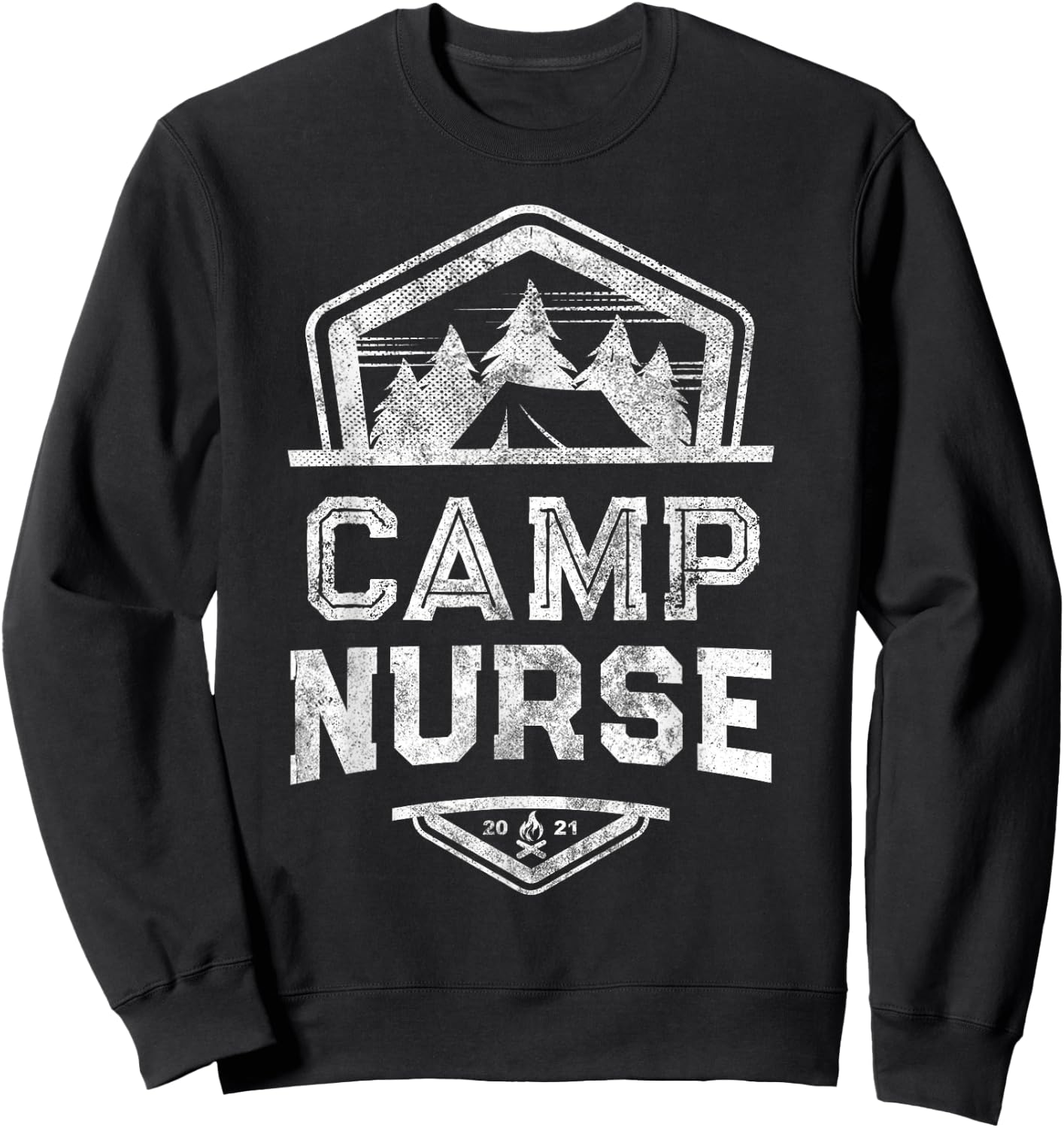 Vintage CAMP NURSE Medical Staff 2021 Campground Sweatshirt - Sweatshirt | Black