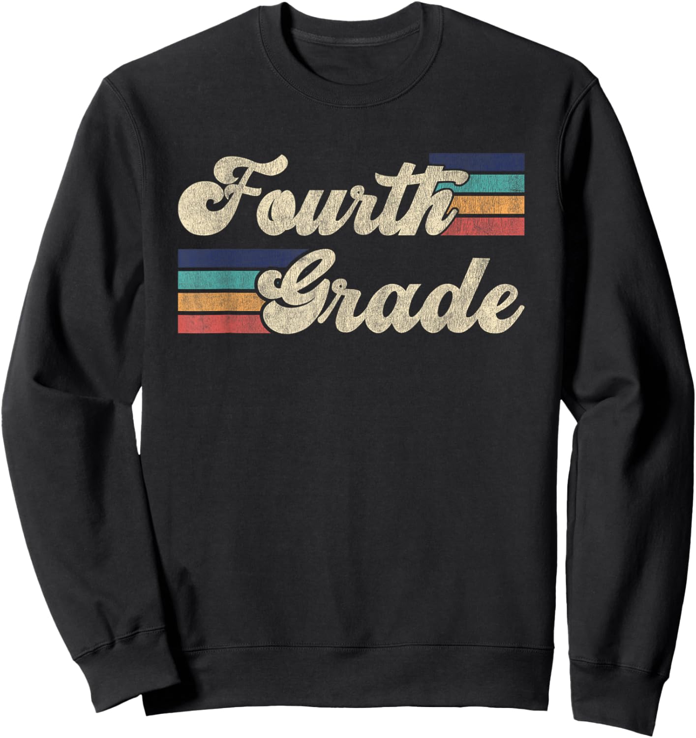 Retro Fourth Grade Shirt First Day Of School Teacher Sweatshirt - Sweatshirt | Black