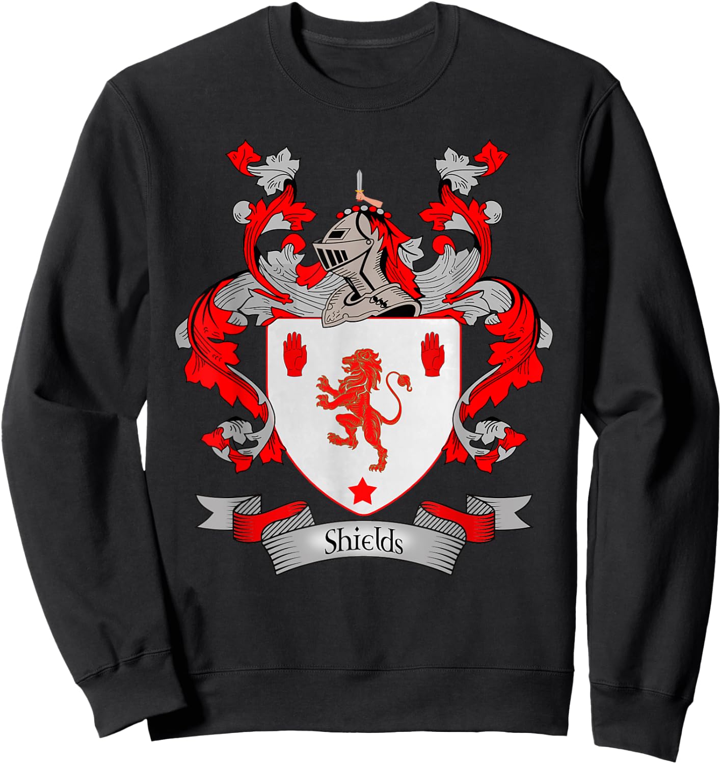 Shields Coat of Arms | Shields Surname Family Crest Sweatshirt - Sweatshirt | Black