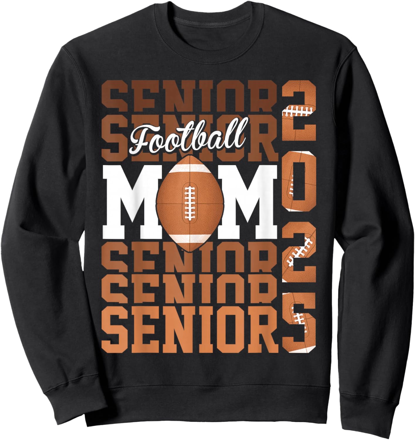 Proud mom of a football senior 2025 Sweatshirt - Sweatshirt | Black