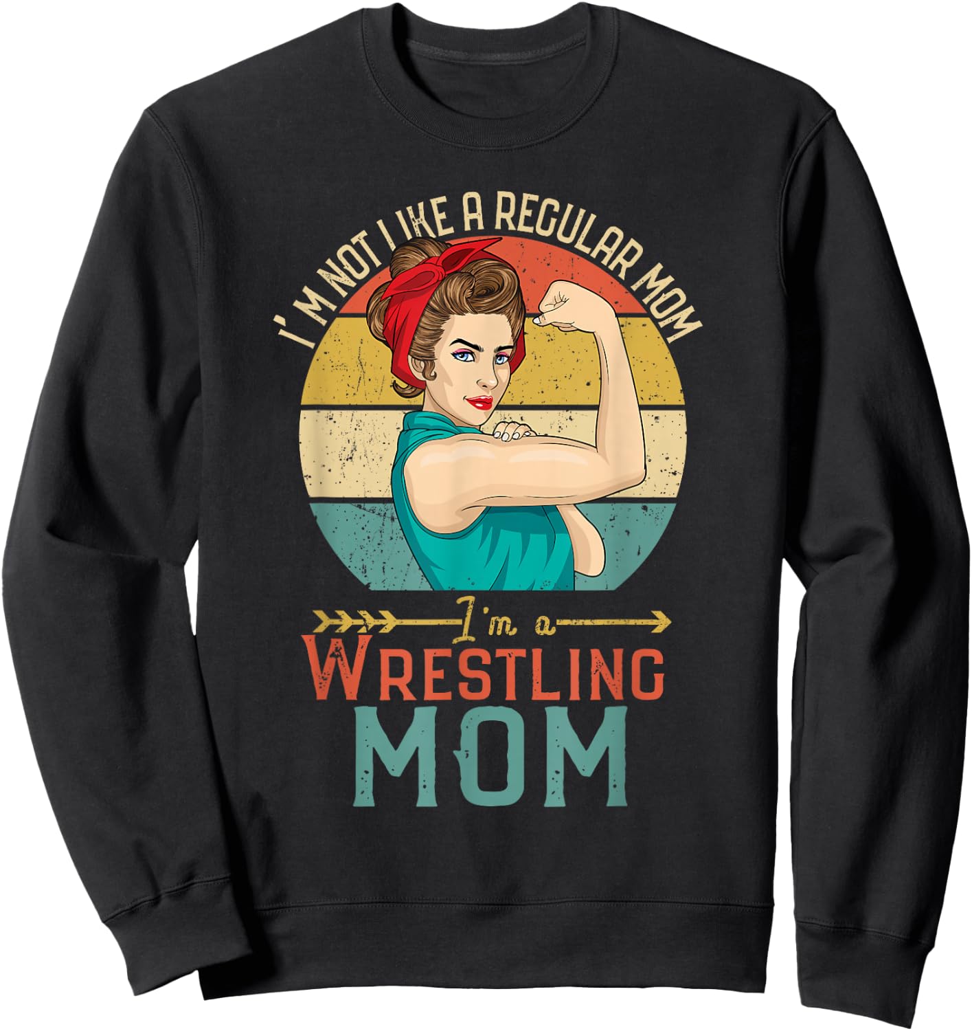 Family GND I'm Not Like A Regular Mom I'm A Cool Mom Wrestling Sweatshirt - Sweatshirt | Black