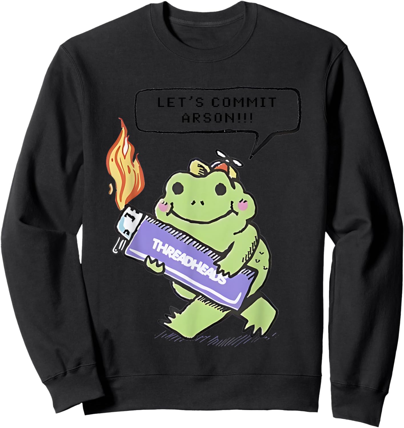 Let’s Commit Arson Frog Sweatshirt - Sweatshirt | Black