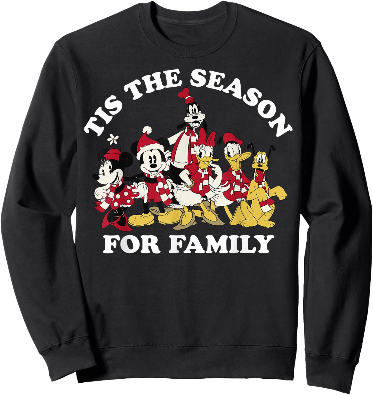 Disney Mickey and Friends Christmas Season for Family Sweatshirt - Sweatshirt | Black