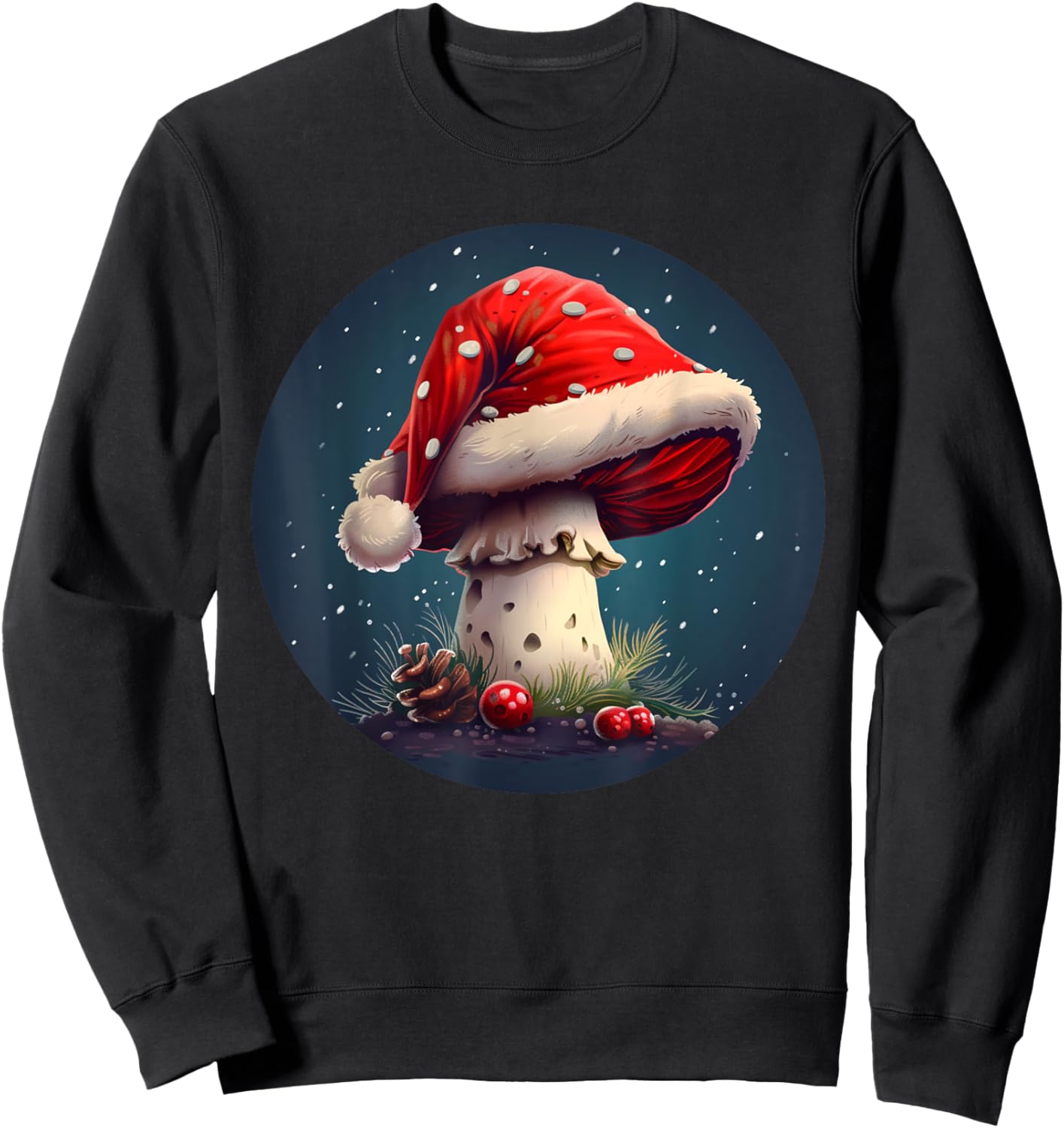 Awesome Christmas Mushroom for Boys and Girls Sweatshirt - Sweatshirt | Black