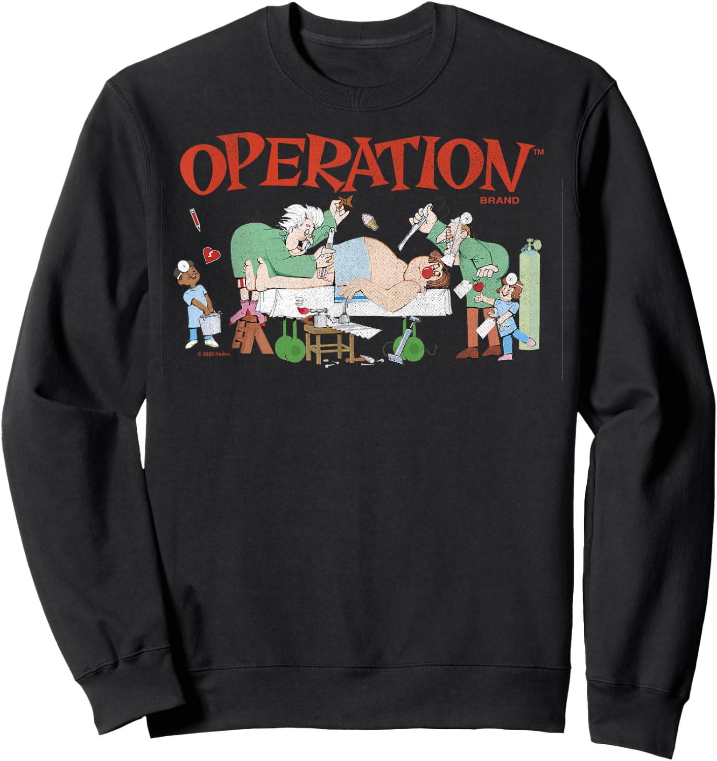 Operation Surgeon Scene Retro Board Game Logo Sweatshirt - Sweatshirt | Black