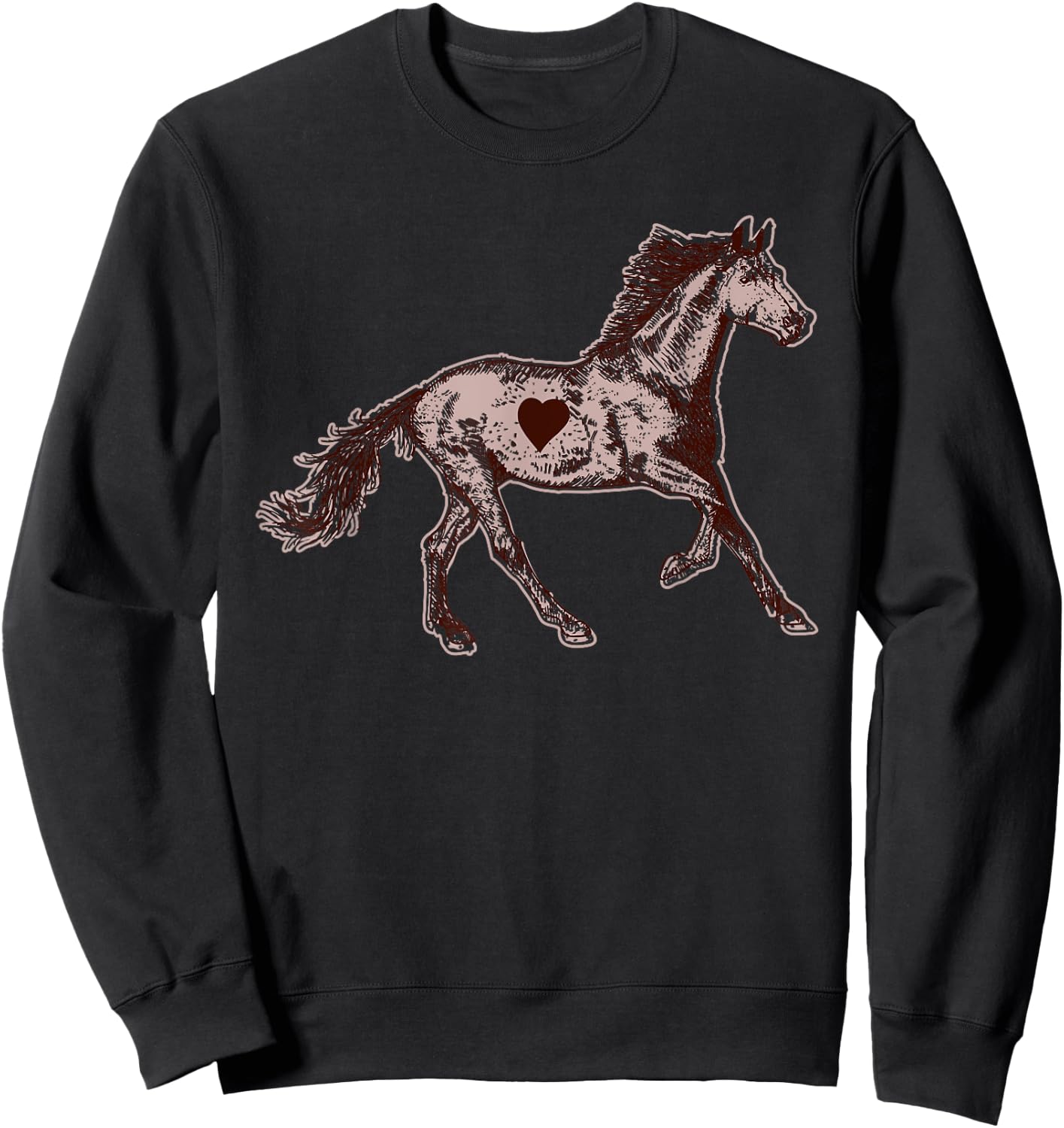 Girl Horse Riding Loves Horses Riding Girl Farm Rider Animal Sweatshirt - Sweatshirt | Black