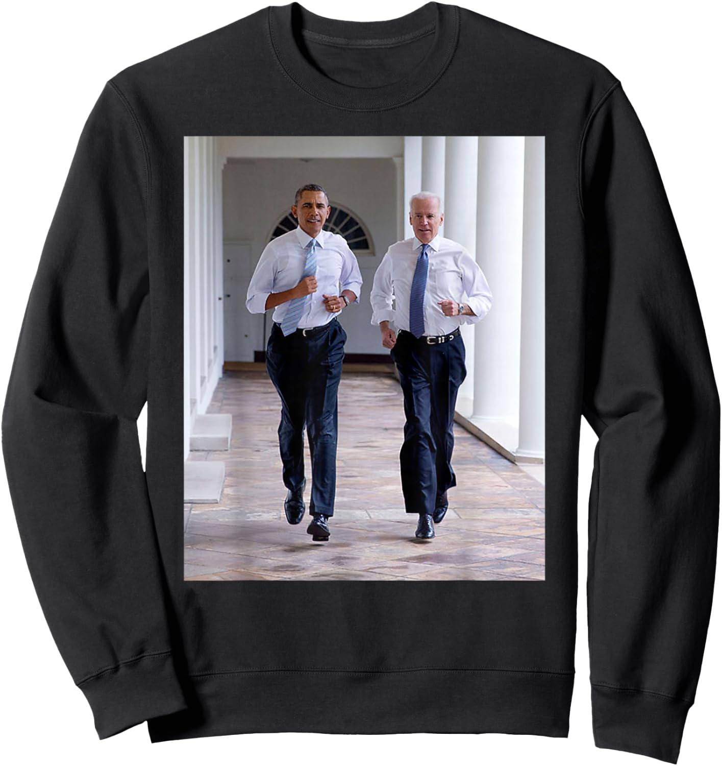 Barack Obama & Joe Biden Running BFF Obama and Biden Sweatshirt - Sweatshirt | Black