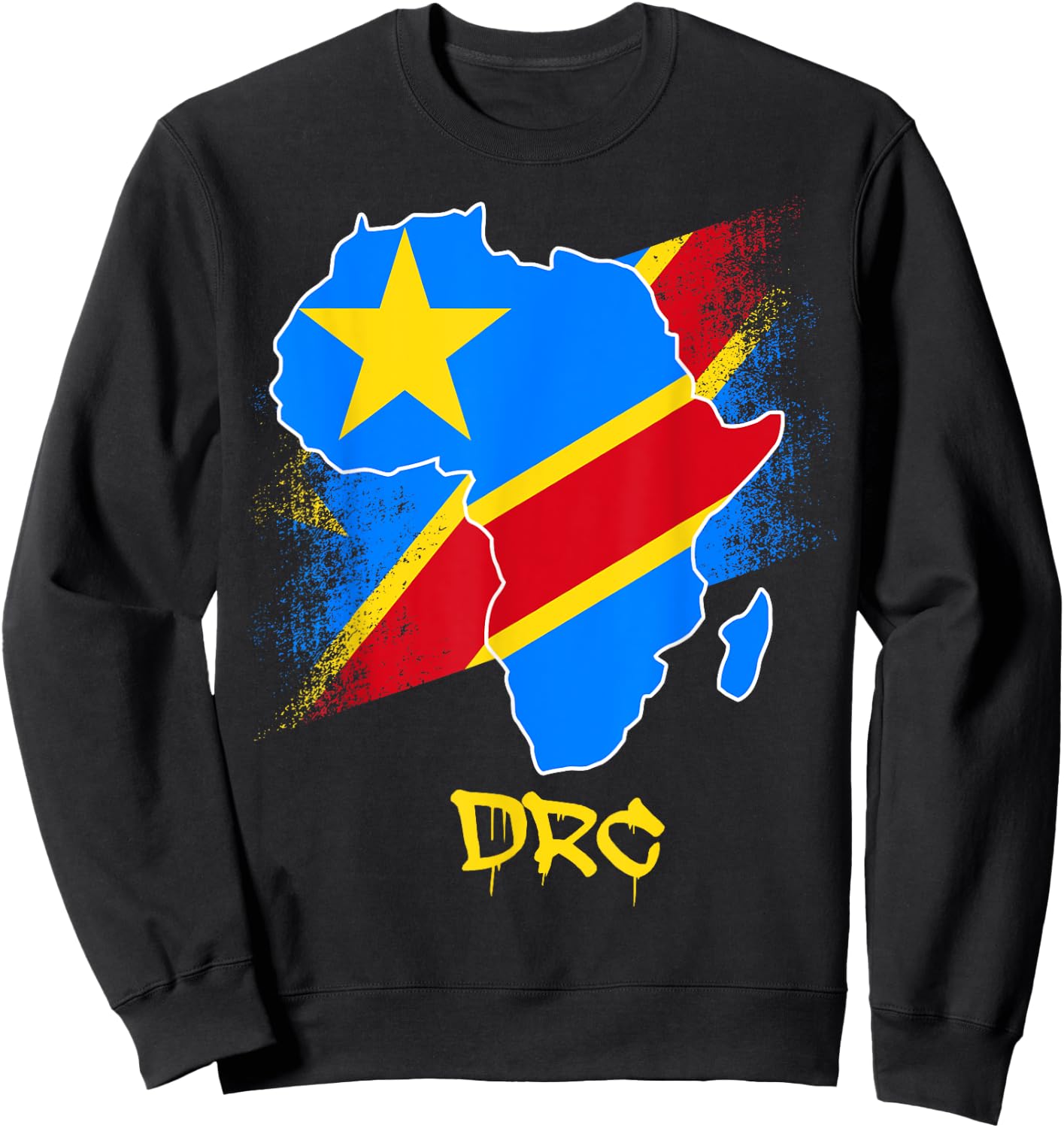 DR Congo flag in Africa Map Love RDC DRC Republic Of Congo Sweatshirt - Sweatshirt | Black