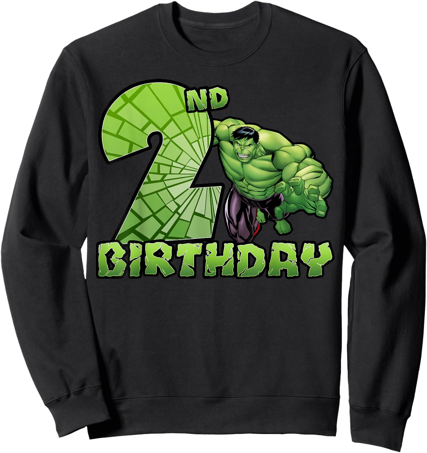 Marvel Avengers Hulk Smash 2nd Birthday Sweatshirt - Sweatshirt | Black