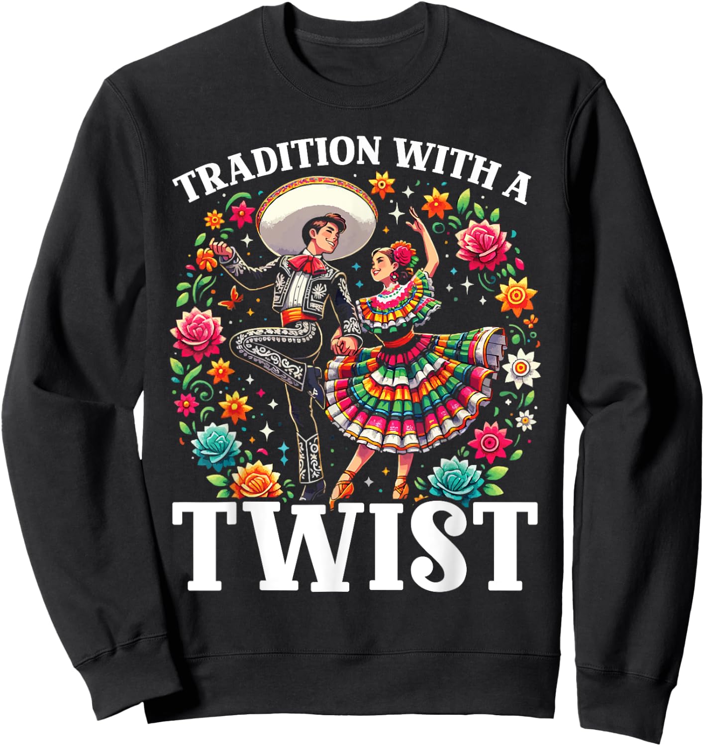 Ballet Folklorico Dancer Mexico Traditional Mexican Dance Sweatshirt - Sweatshirt | Black