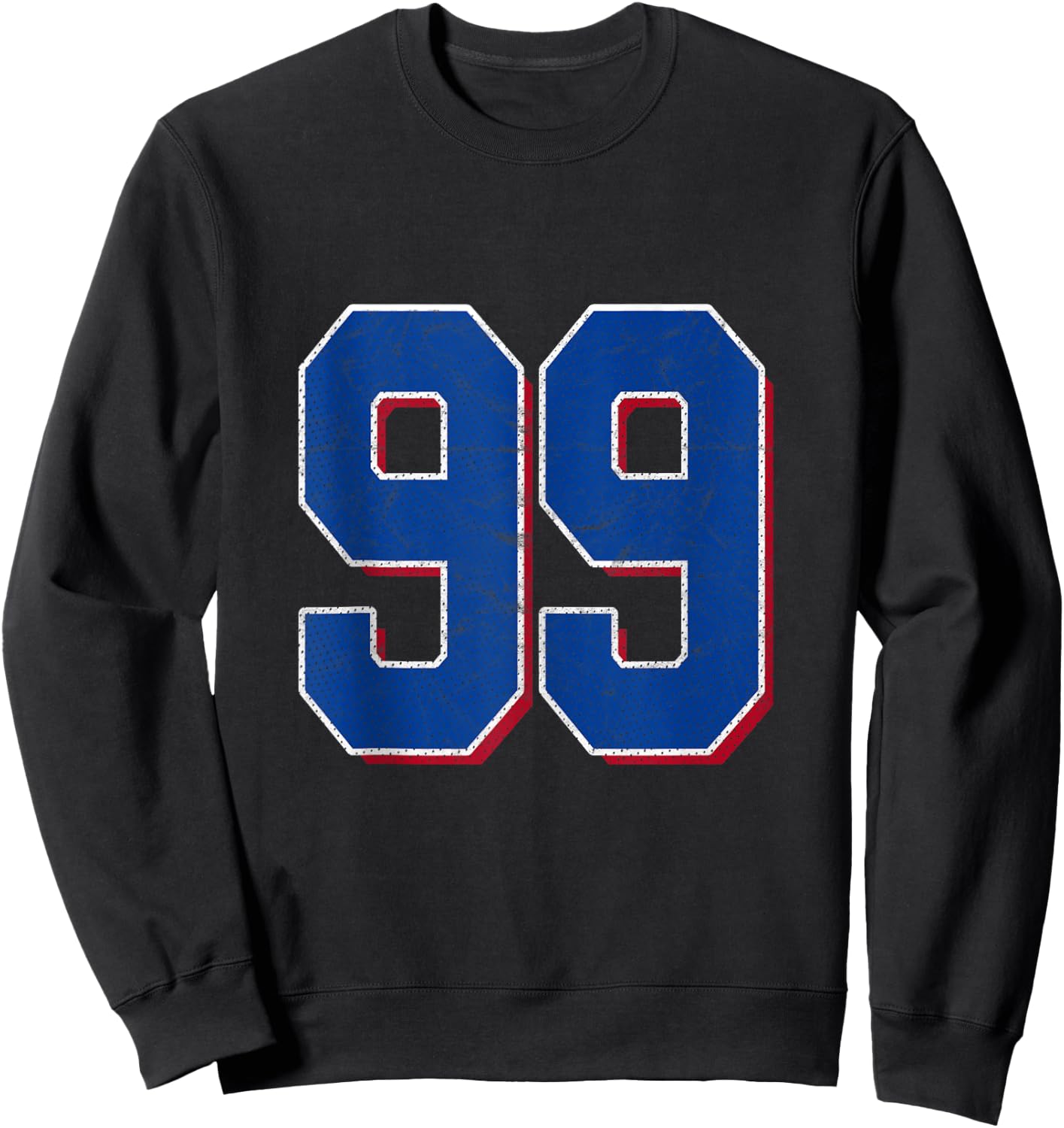 Number 99 Numbered Uniform Sports Team Jersey 99th Birthday Sweatshirt - Sweatshirt | Black