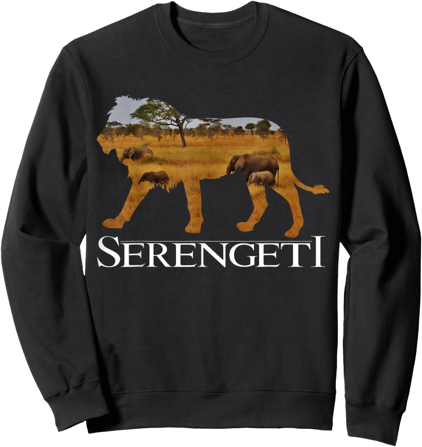 Serengeti African Lion - Elephants in Africa - Cool Tourist Sweatshirt - Sweatshirt | Black