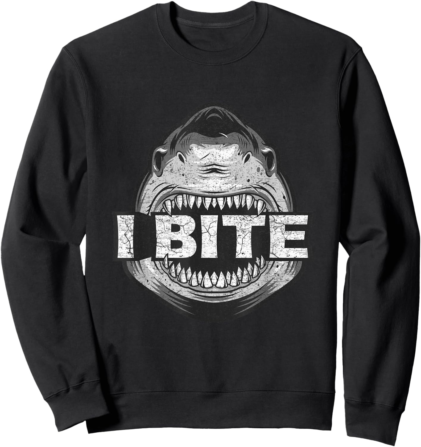 Funny Shark shirt for kids I bite Sweatshirt - Sweatshirt | Black