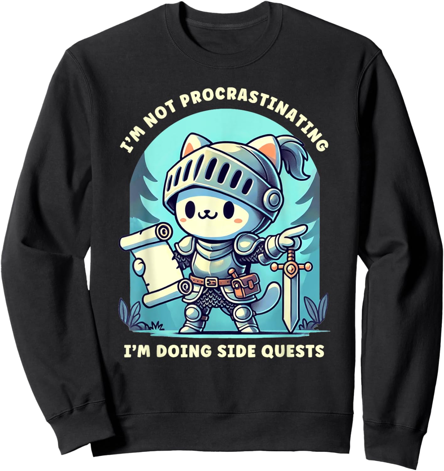 I'm Not Procrastinating I'm Doing Side Quests Gamer Sweatshirt - Sweatshirt | Black
