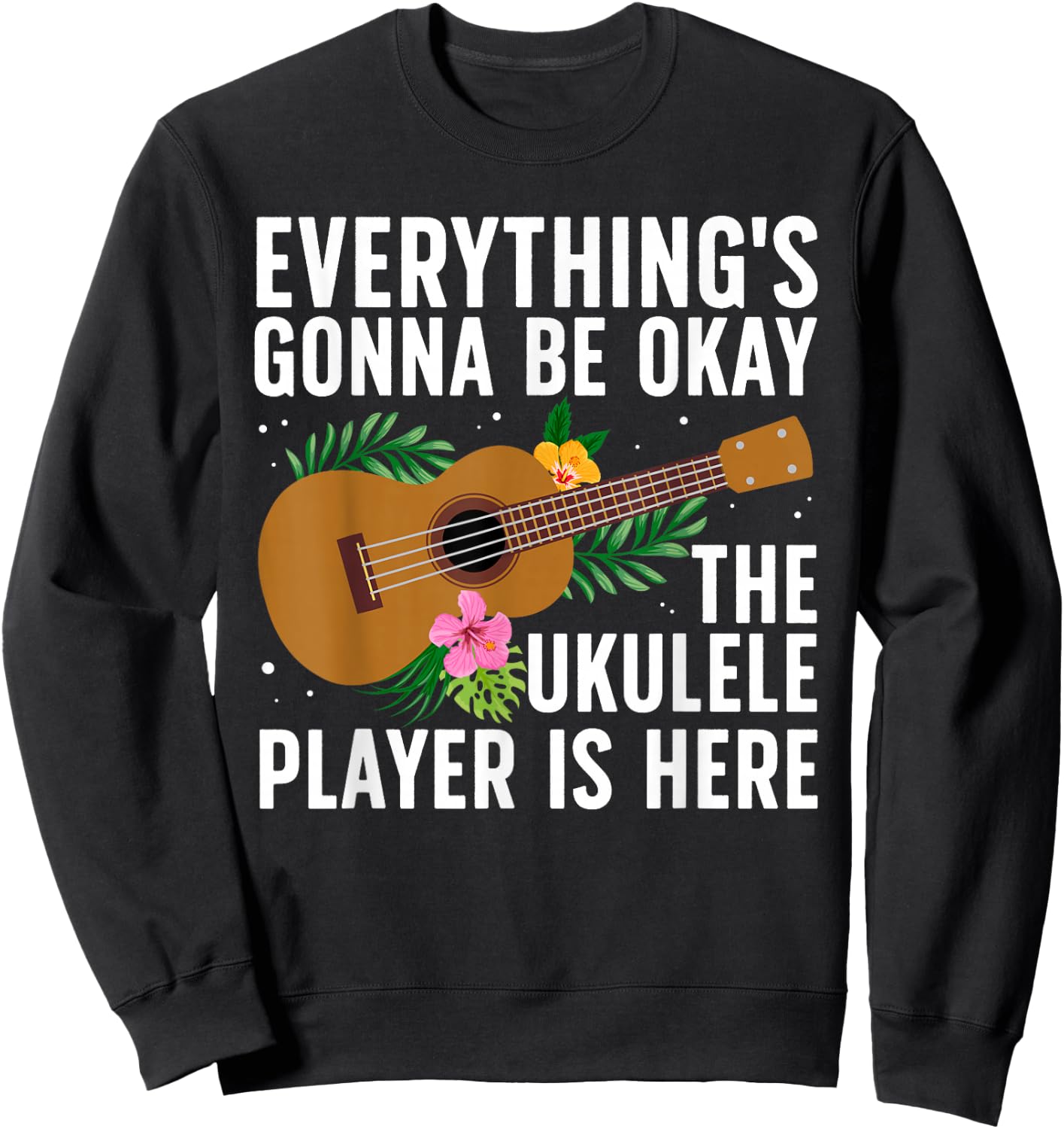 Cool Ukulele Player Design Women Uke Ukulele Lover Sweatshirt - Sweatshirt | Black