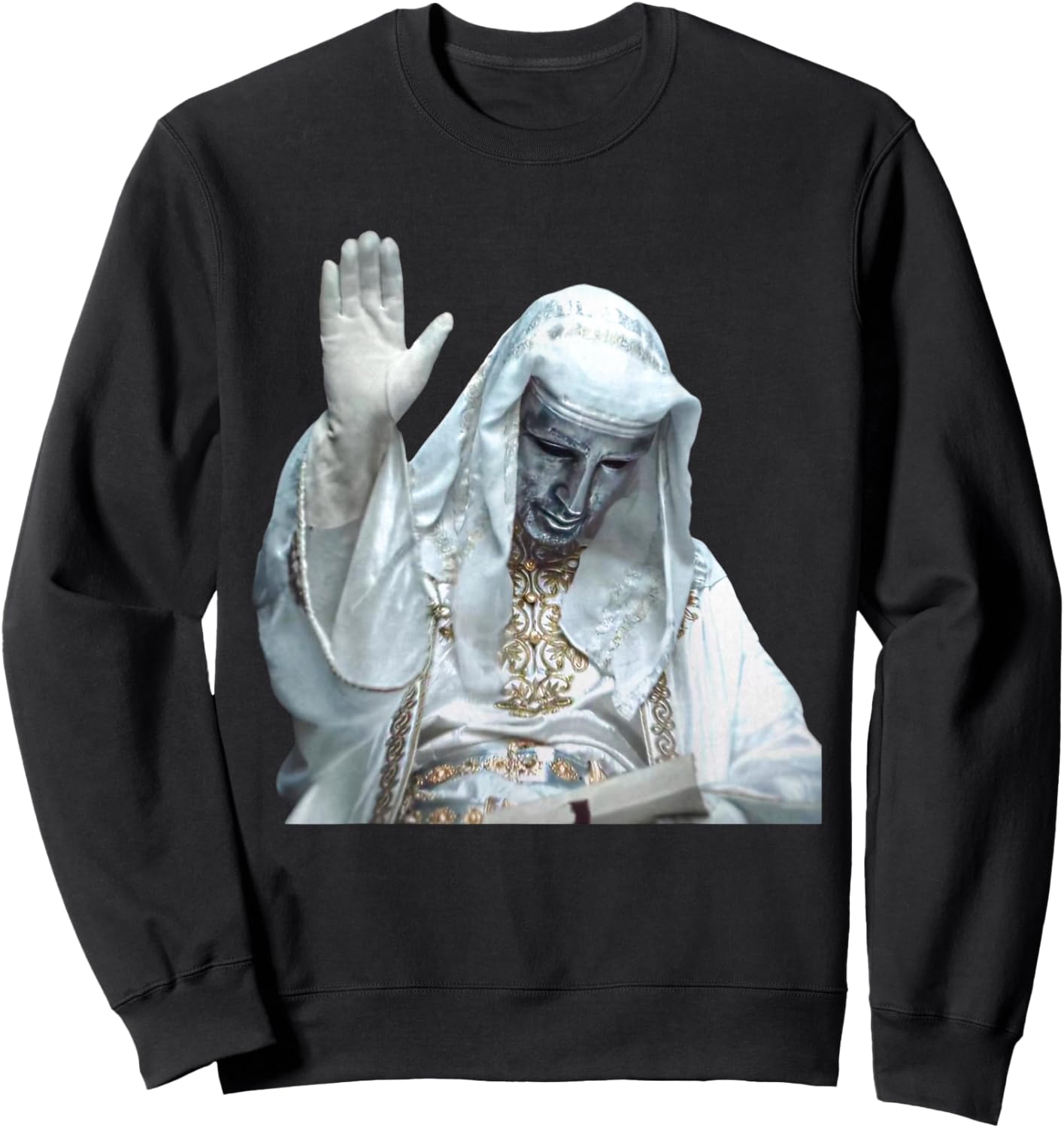 Silver Mask King Baldwin Meme Sweatshirt - Sweatshirt | Black