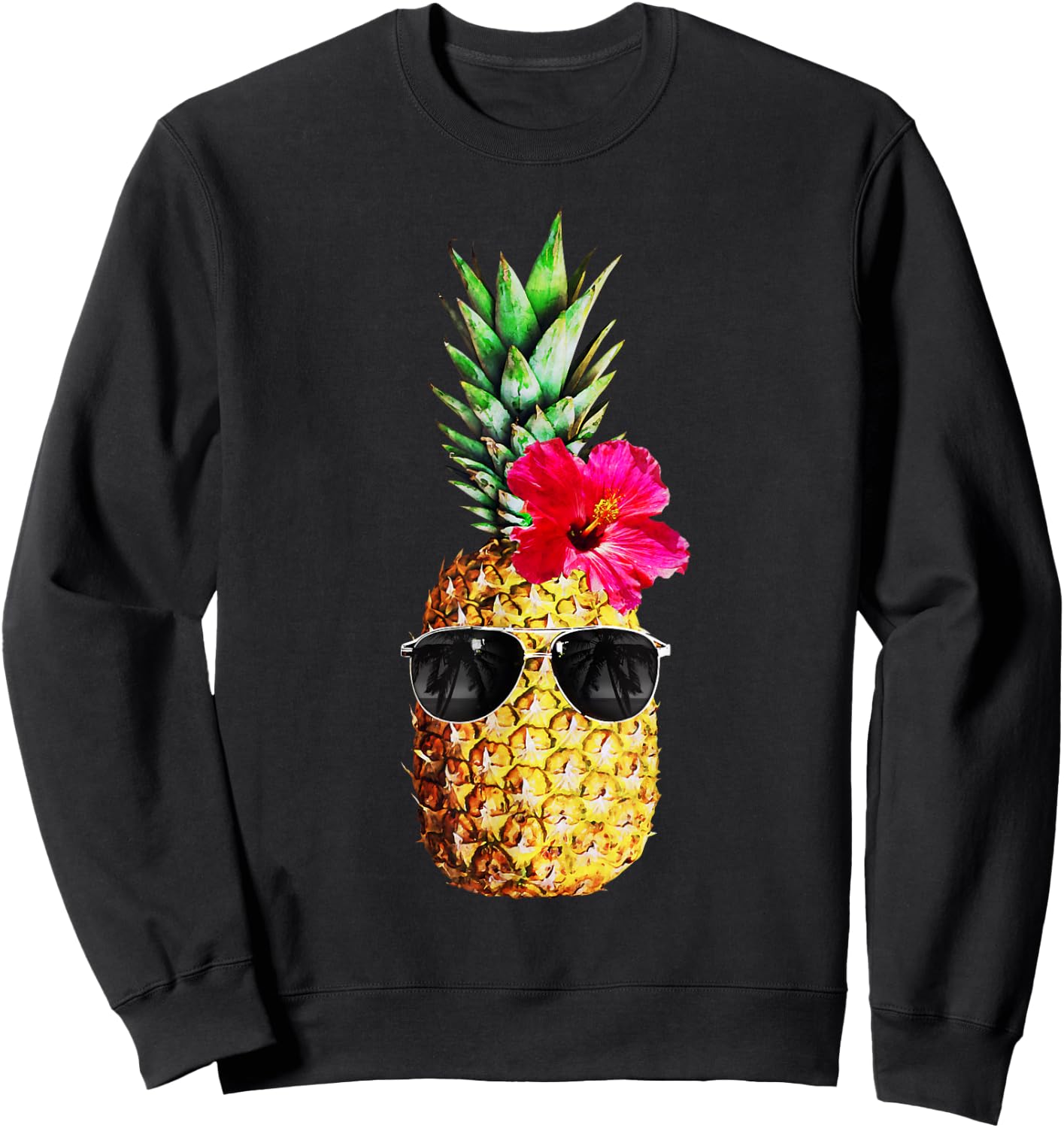Summer Pineapple Graphic Teen Hawaiian Cute Funny Sweatshirt - Sweatshirt | Black