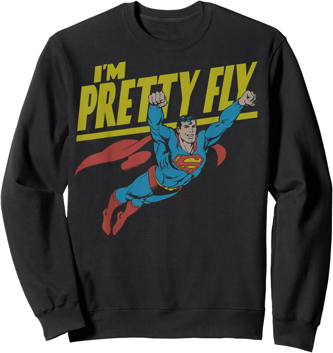 DC Comics Superman Pretty Fly Retro Small Sweatshirt - Sweatshirt | Black