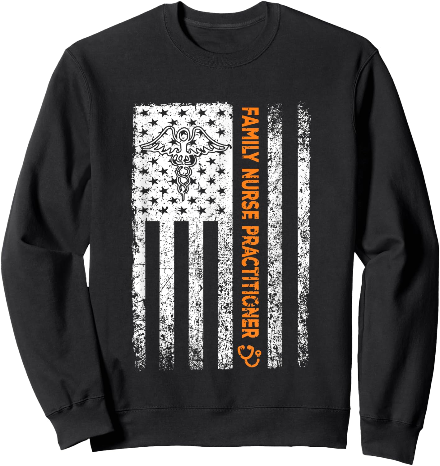 Family Nurse Practitioner Flag FNP Nursing Graduator Sweatshirt - Sweatshirt | Black