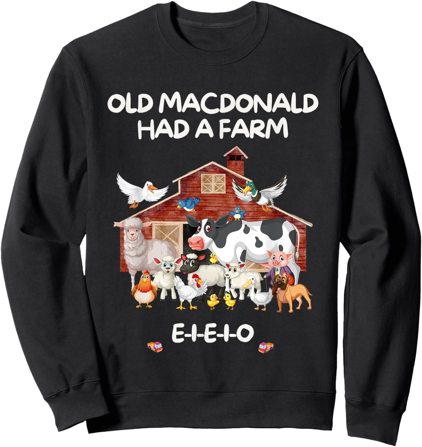 Old MacDonald Had a Farm E-I-E-I-O Boy Toddler Kids Birthday Sweatshirt - Sweatshirt | Black
