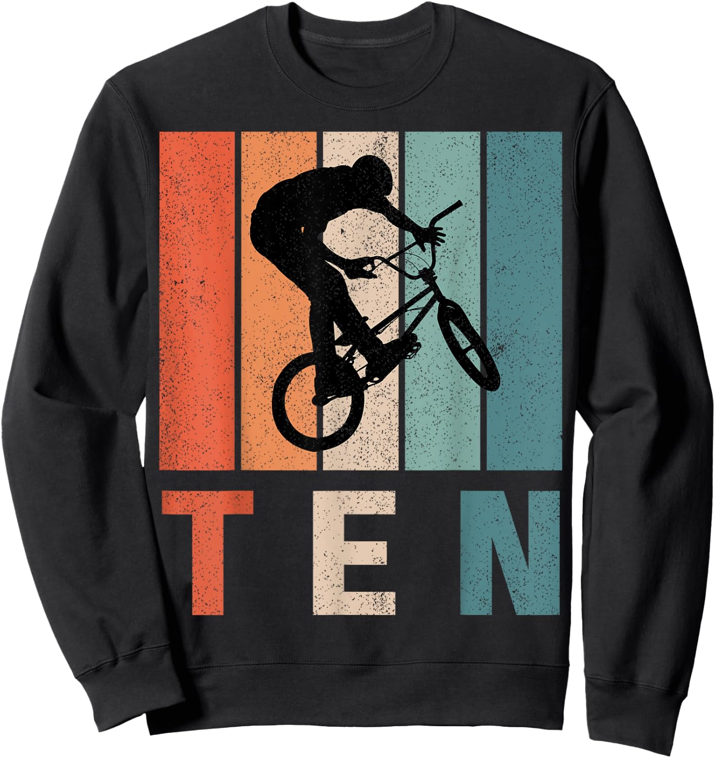 10th Birthday Retro BMX Bicycle Bike Boys Kids 10 Years Old Sweatshirt - Sweatshirt | Black