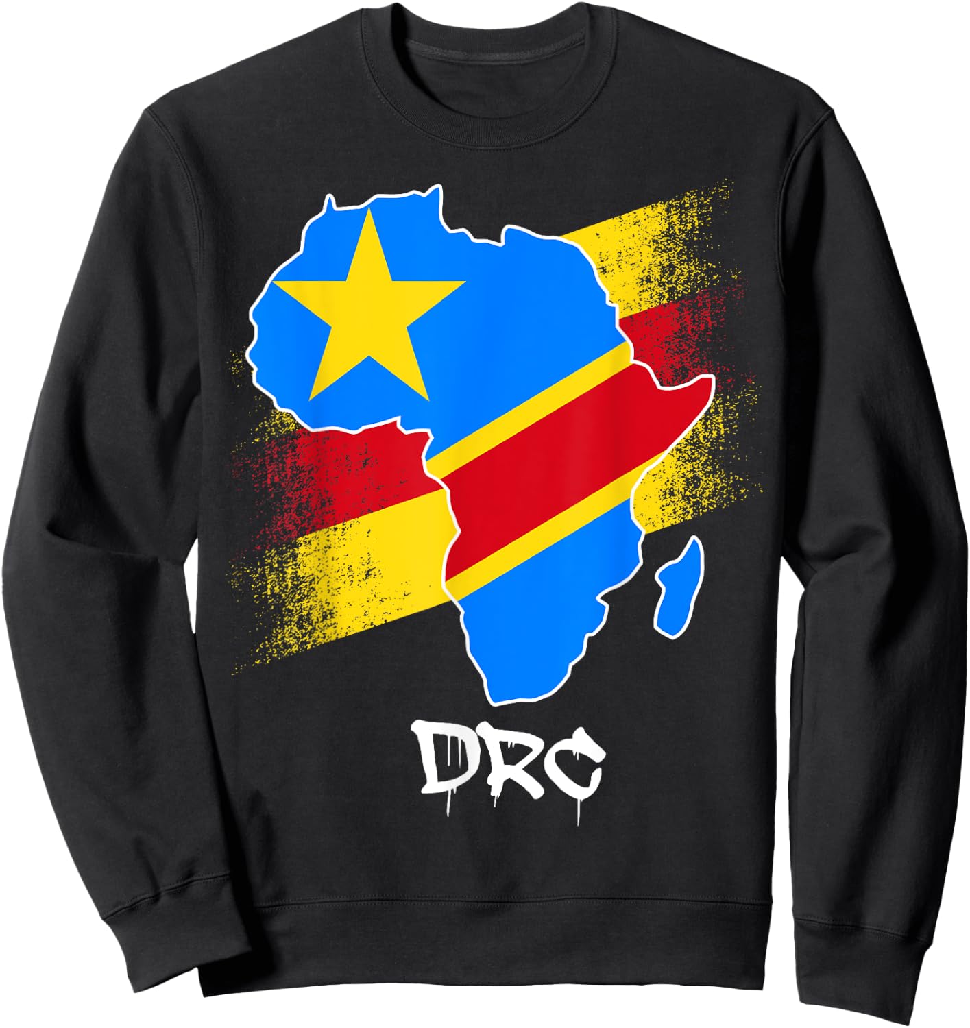 DR Congo flag in Africa Map Love RDC DRC Republic Of Congo Sweatshirt - Sweatshirt | Black