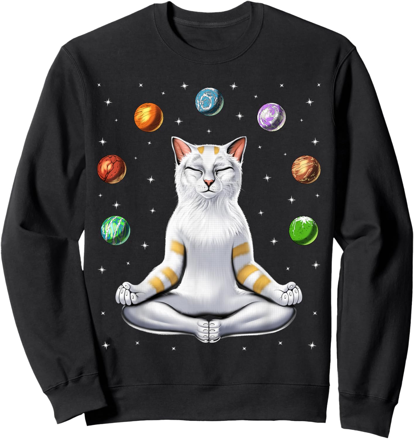 Cat Yoga Meditation Spiritual Zen Funny Cat Spirituality Sweatshirt - Sweatshirt | Black