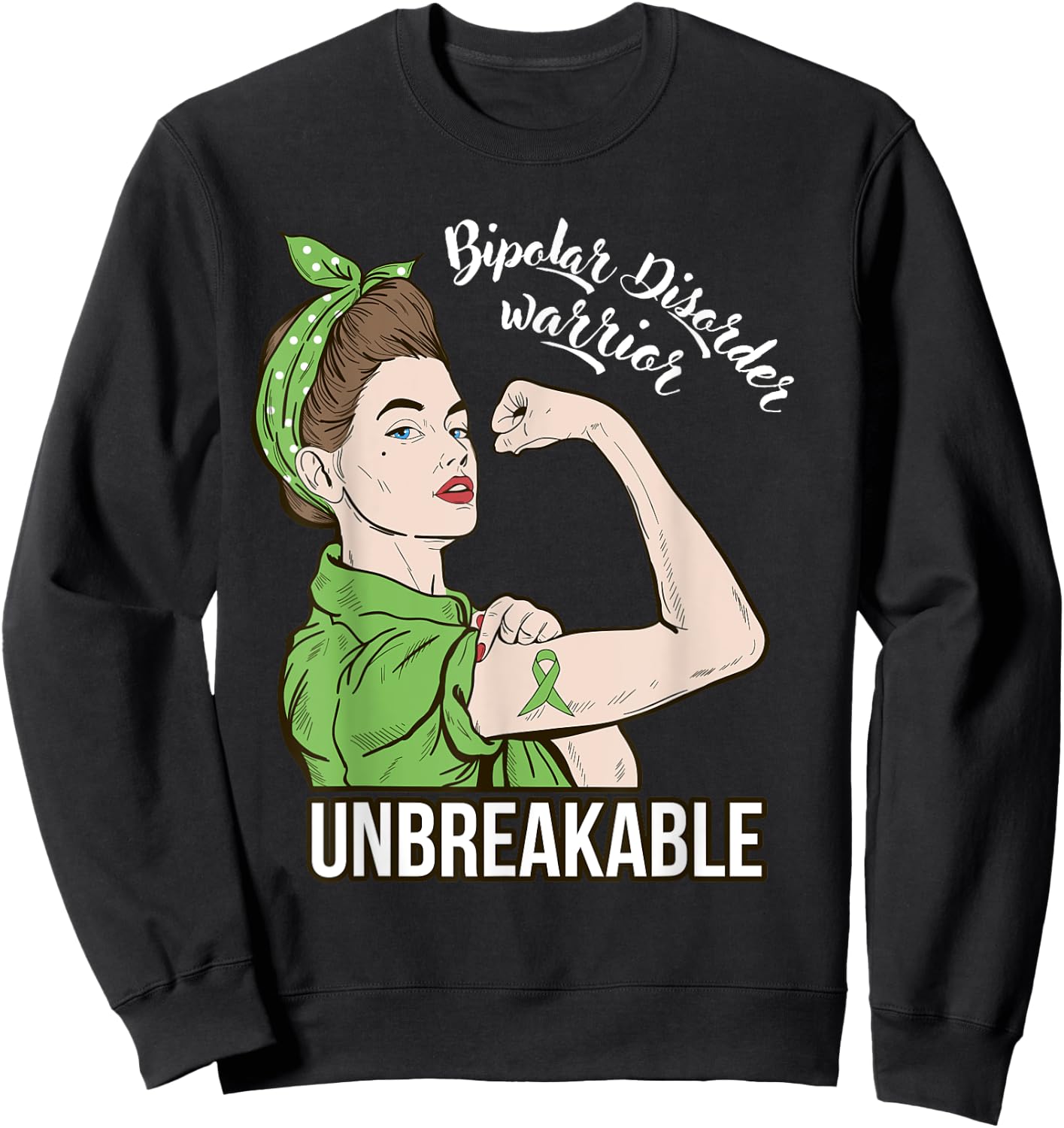 Bipolar Disorder Awareness Warrior Unbreakable Her Support Sweatshirt - Sweatshirt | Black