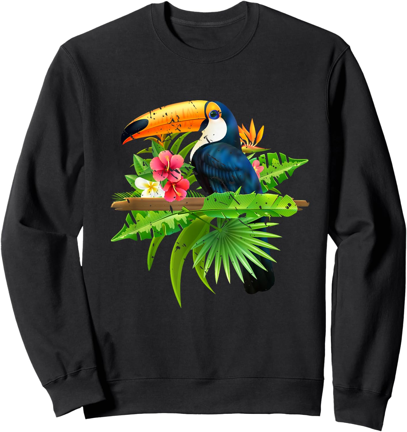 Tropical Birds Exotic Summer Animal Toucan Sweatshirt - Sweatshirt | Black