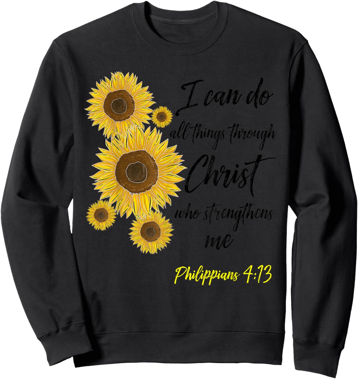 Cute Christian Sunflower Gift | Best Religious Women Moms Sweatshirt - Sweatshirt | Black