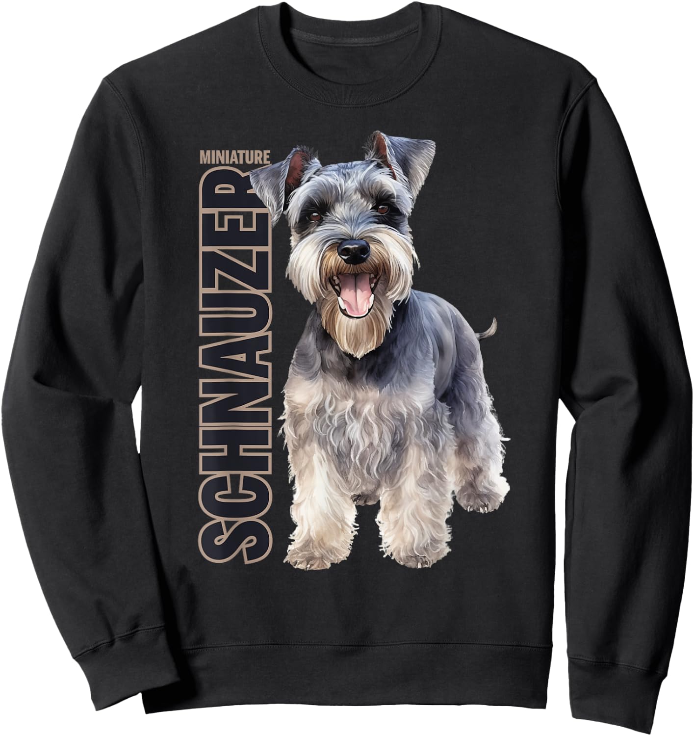 Miniature Schnauzer Watercolor Sweatshirt - Sweatshirt | Black