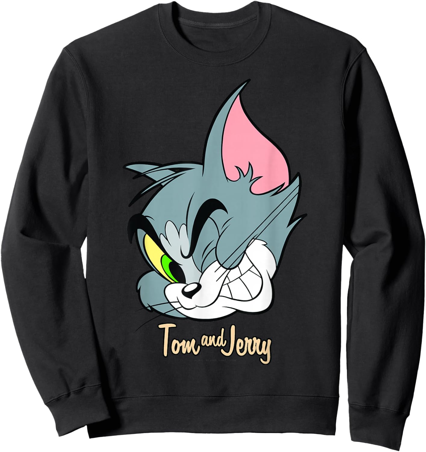 Tom and Jerry Tom Cat Big Face Sweatshirt - Sweatshirt | Black