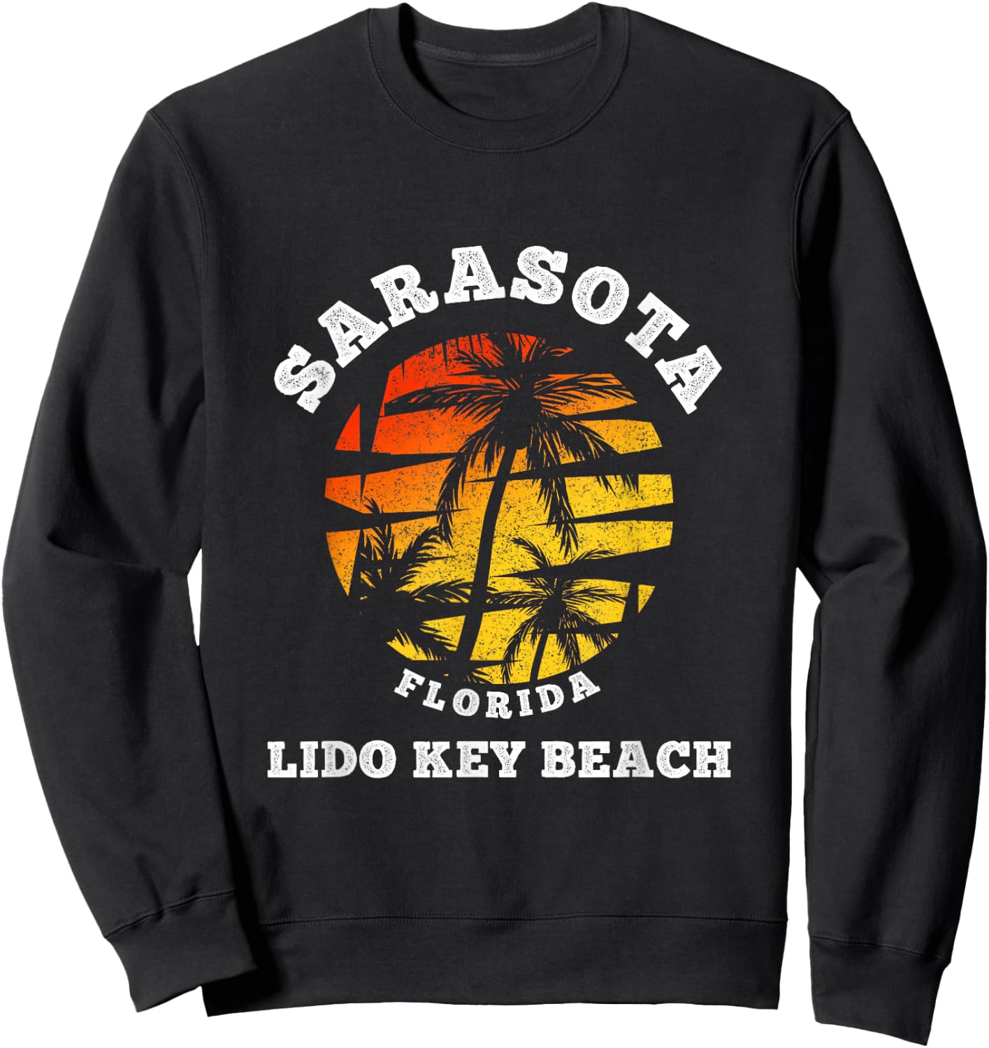 Lido Key Beach Florida Sarasota Retro Beach Summer Holiday Sweatshirt - Sweatshirt | Black
